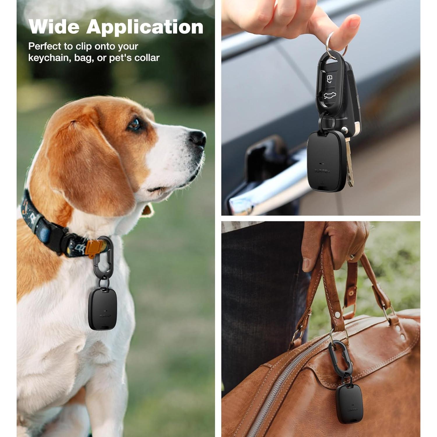 Funda Protectora SURITCH para AirTag - Negro, TPU a Prueba de Golpes