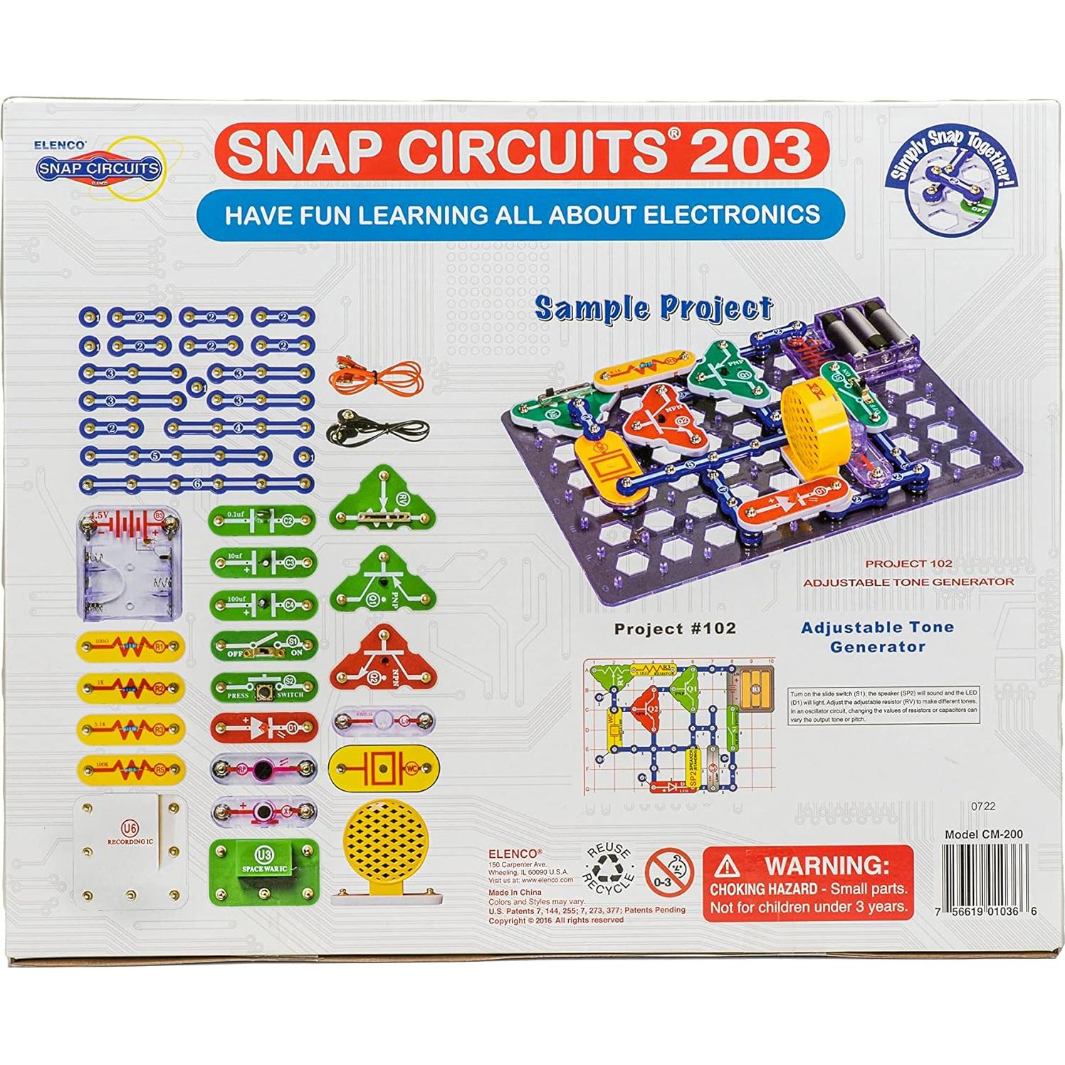 Kit de Exploración Electrónica Snap Circuits 203 - 200 Proyectos STEM