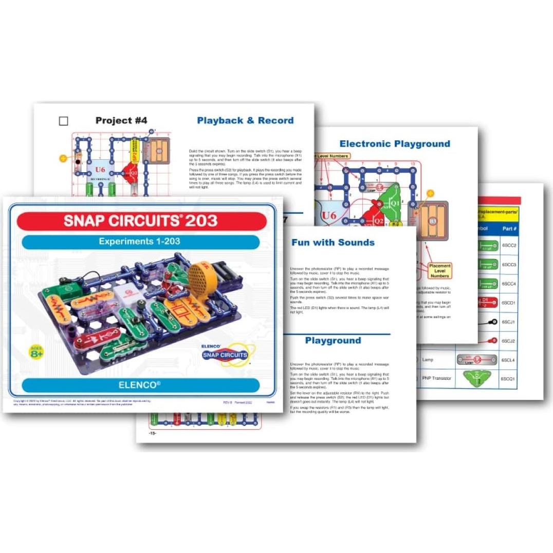 Kit de Exploración Electrónica Snap Circuits 203 - 200 Proyectos STEM