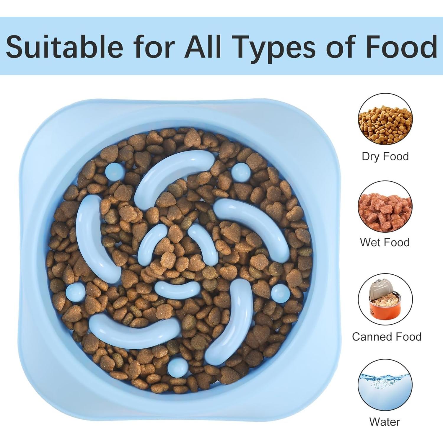 MateeyLife Tazones para Perros 2PCS Alimentación Lenta