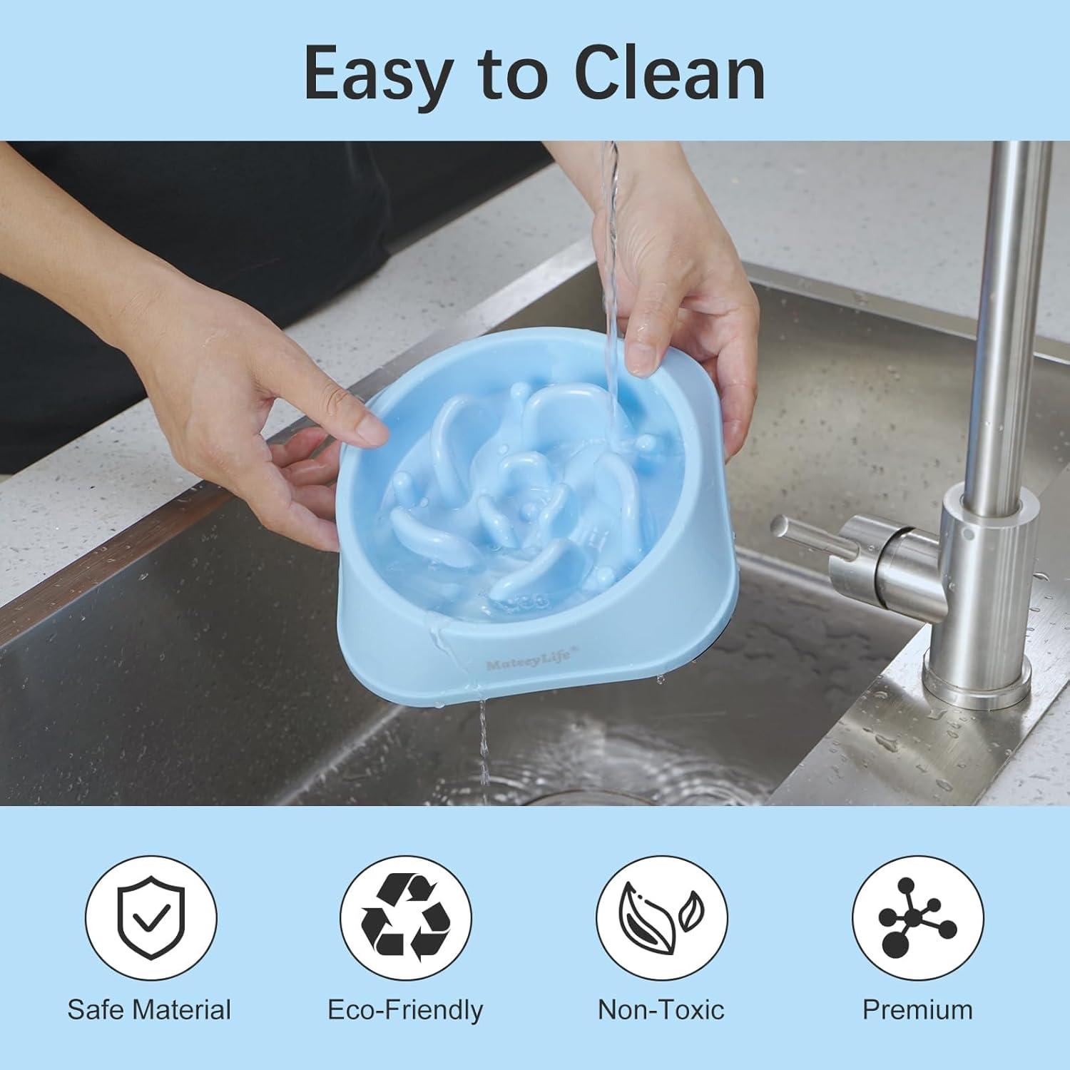 MateeyLife Tazones para Perros 2PCS Alimentación Lenta