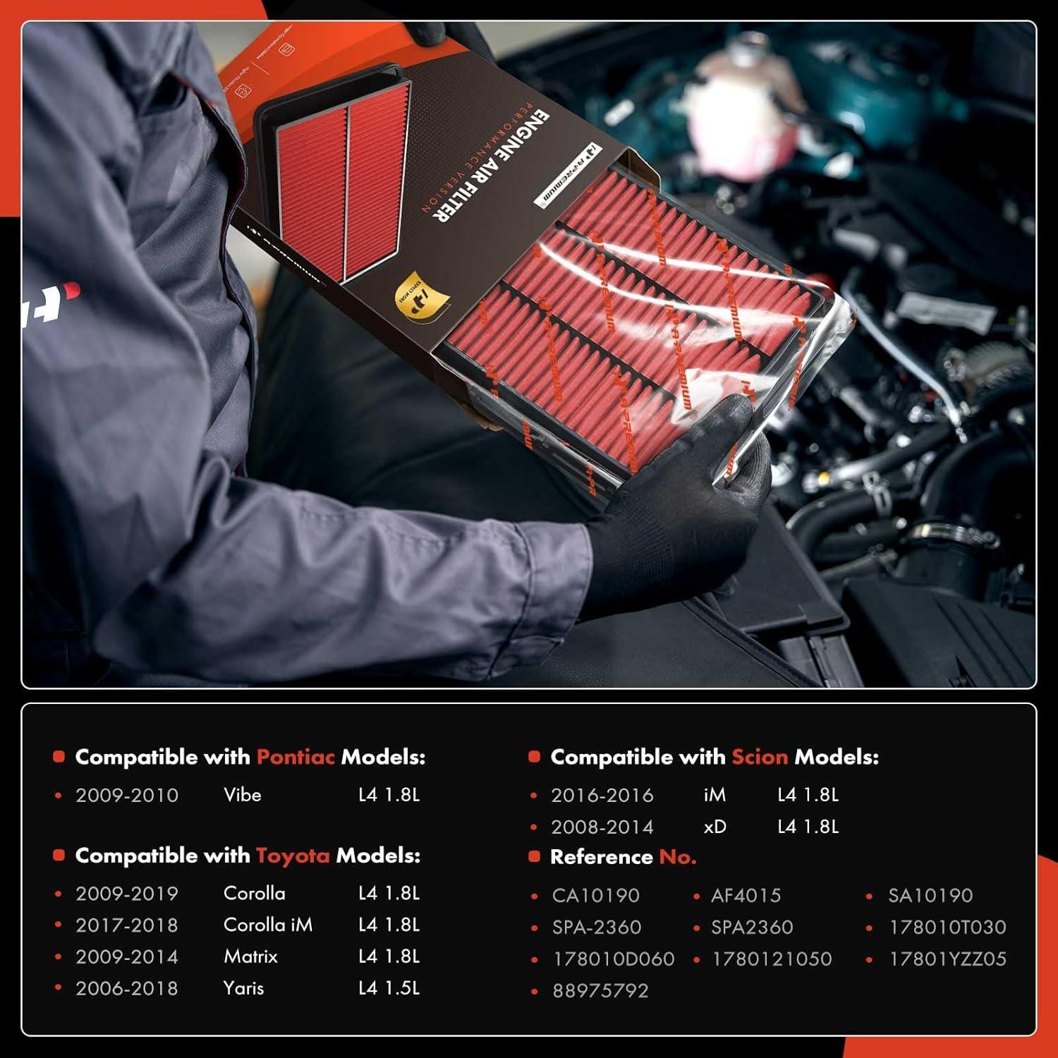 Filtro de aire A-Premium para Toyota, Scion y Pontiac 2009-2019