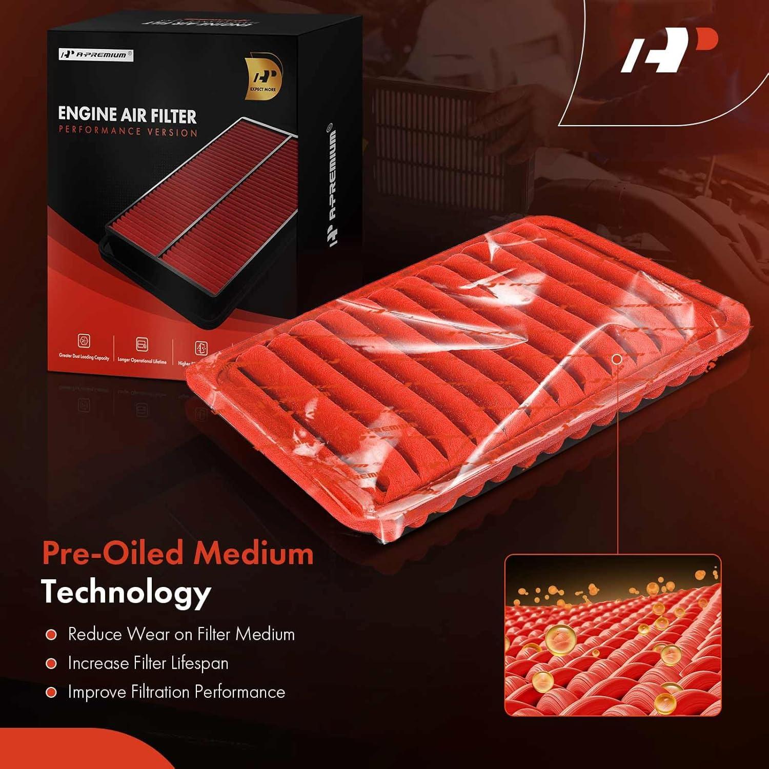 Filtro de aire A-Premium para Toyota, Scion y Pontiac 2009-2019