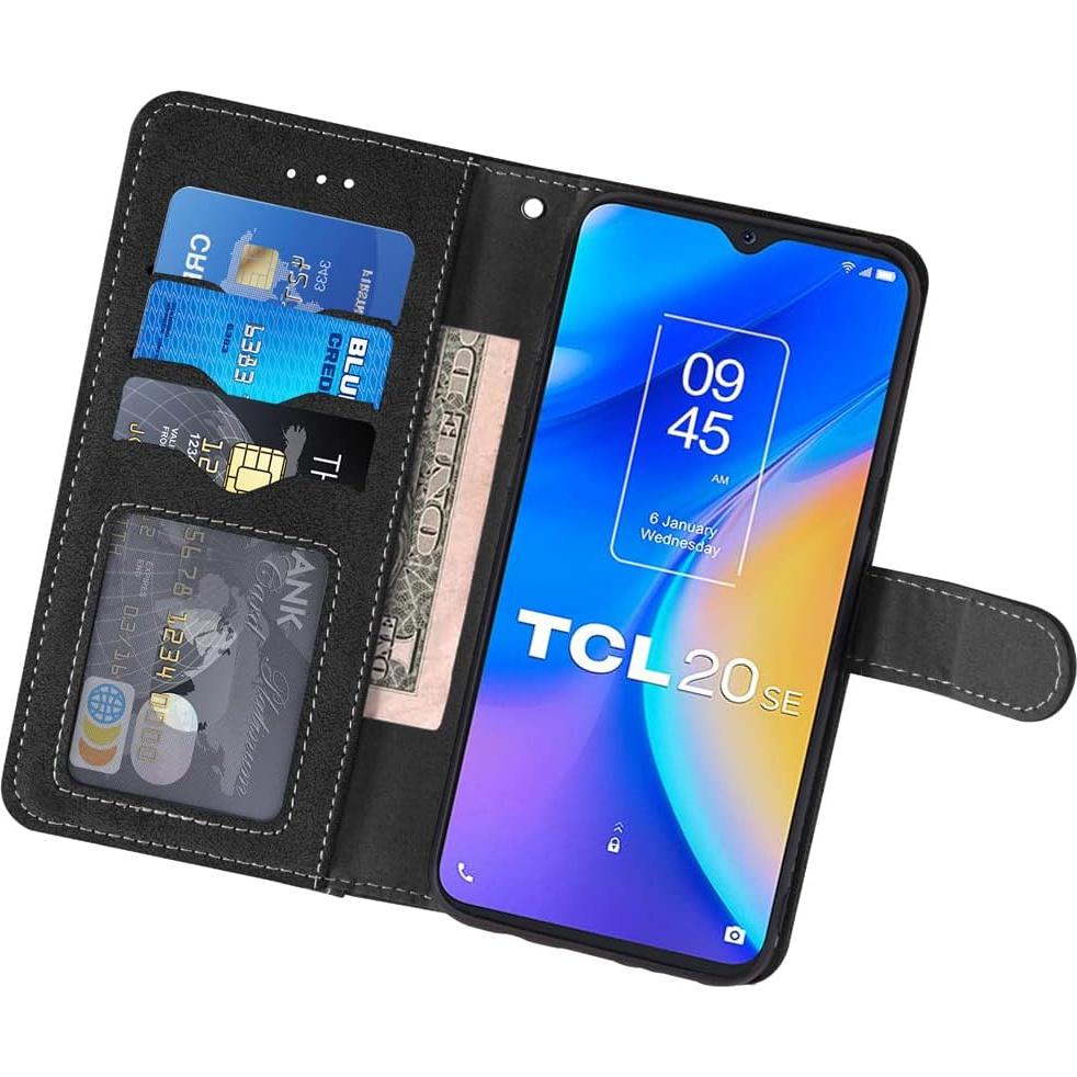 Funda Flip Asuwish para TCL 20 SE con Protector de Pantalla