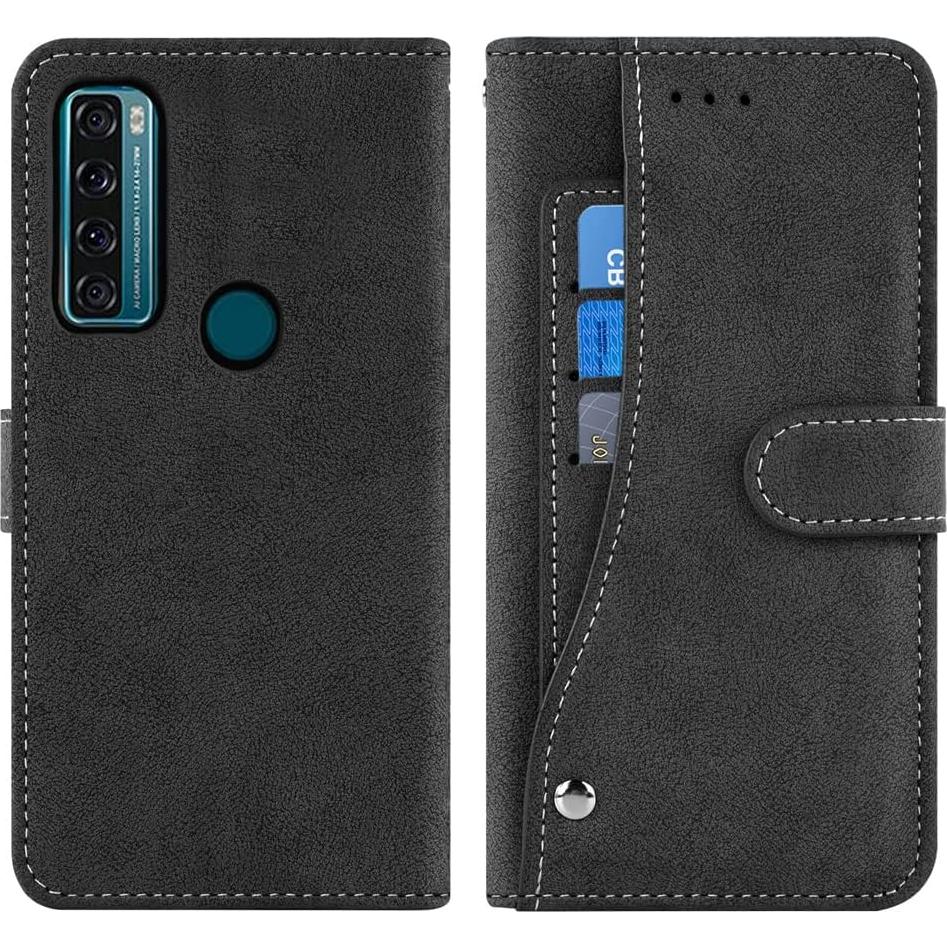 Funda Flip Asuwish para TCL 20 SE con Protector de Pantalla