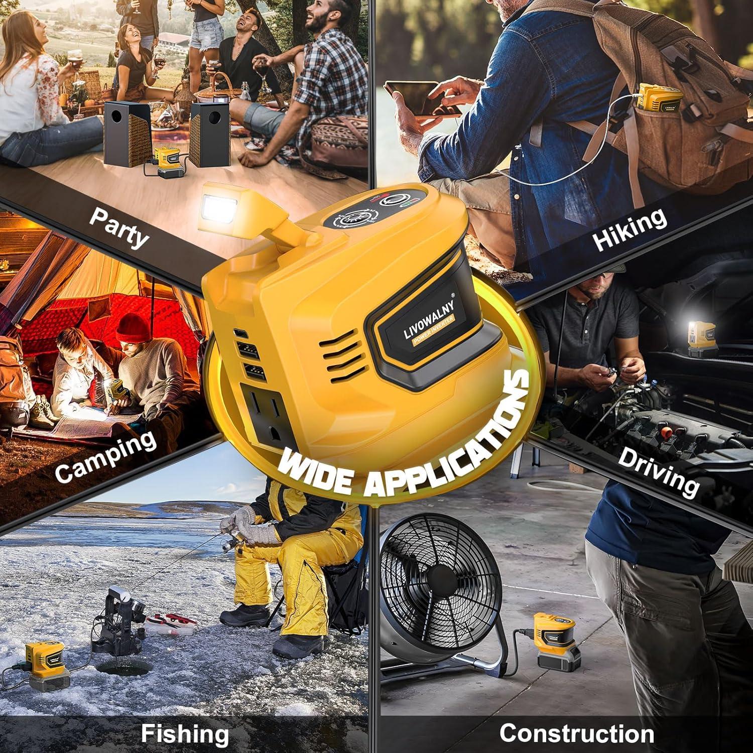 Inversor de Potencia 200W LIVOWALNY DC 20V a AC 110V