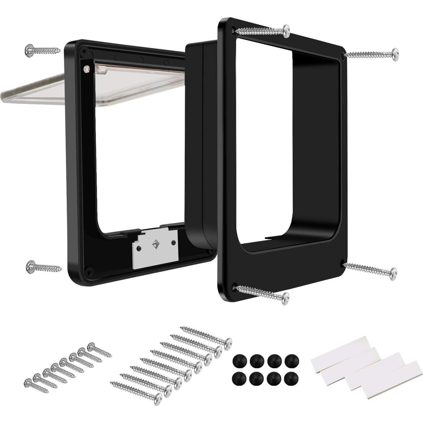 Puerta para Gato CEESC Mediana Negra con Cerradura 4 Vías