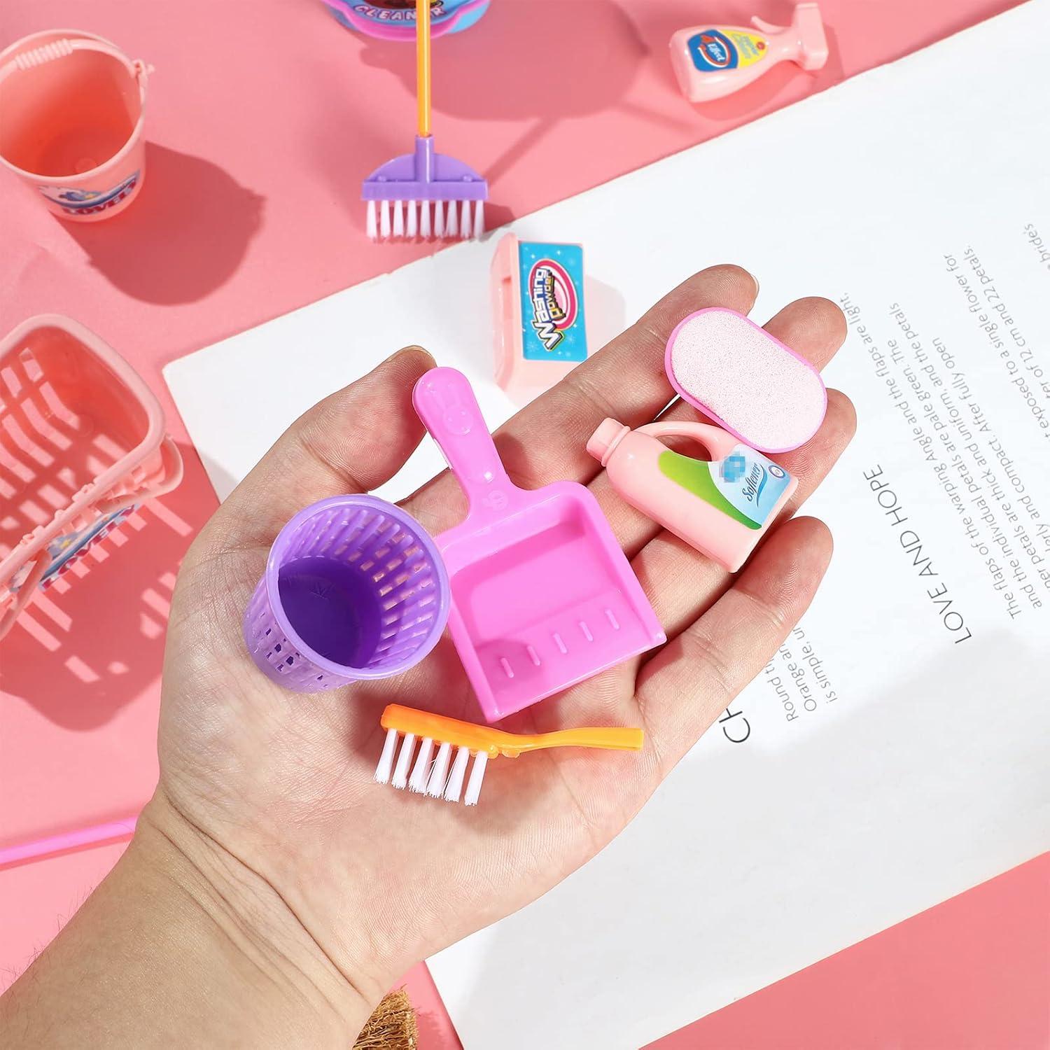 SOTOGO 18 Piezas Accesorios de Limpieza para Casa de Muñecas