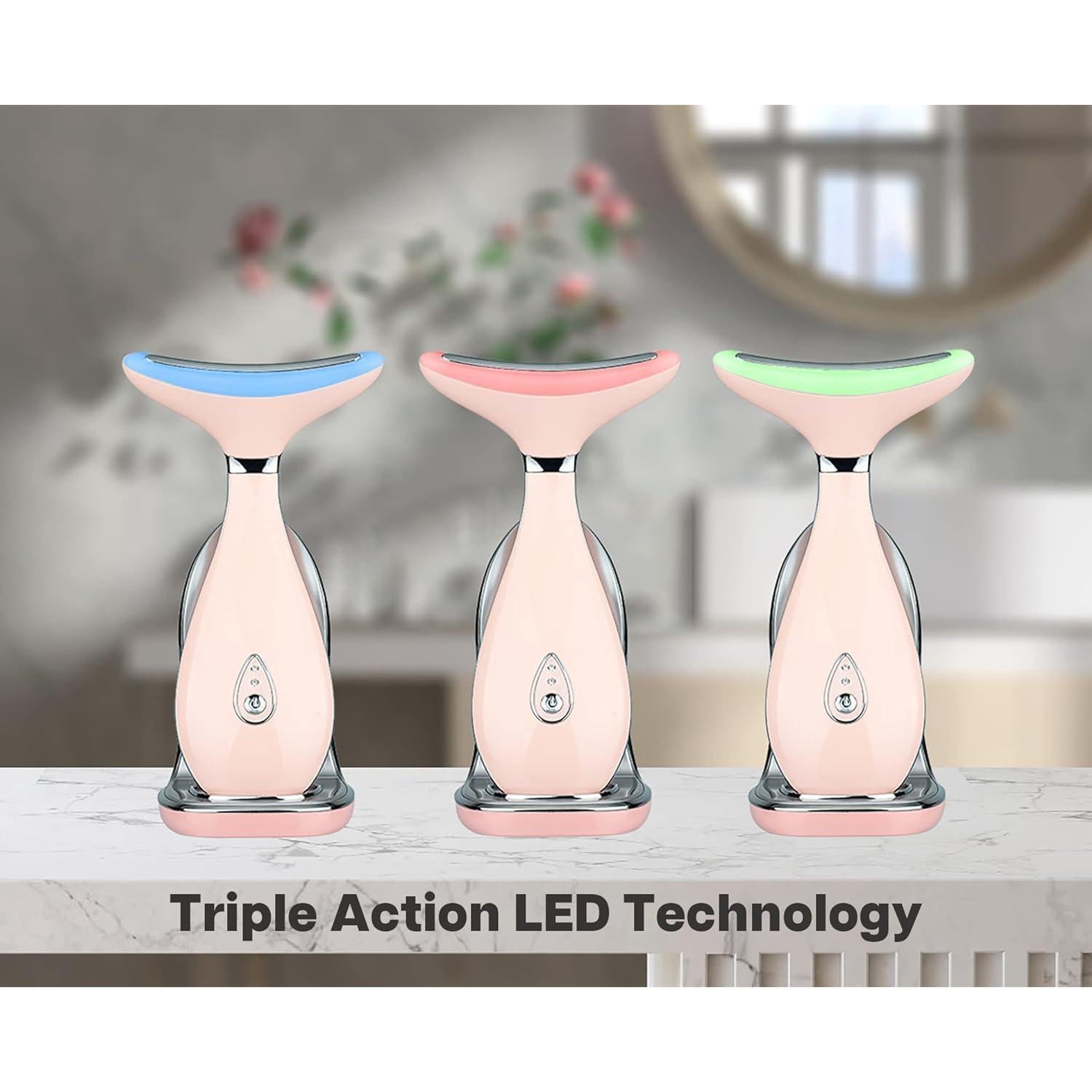 Masajeador Facial VRAIKO LILY Rosa con Calor y Vibración