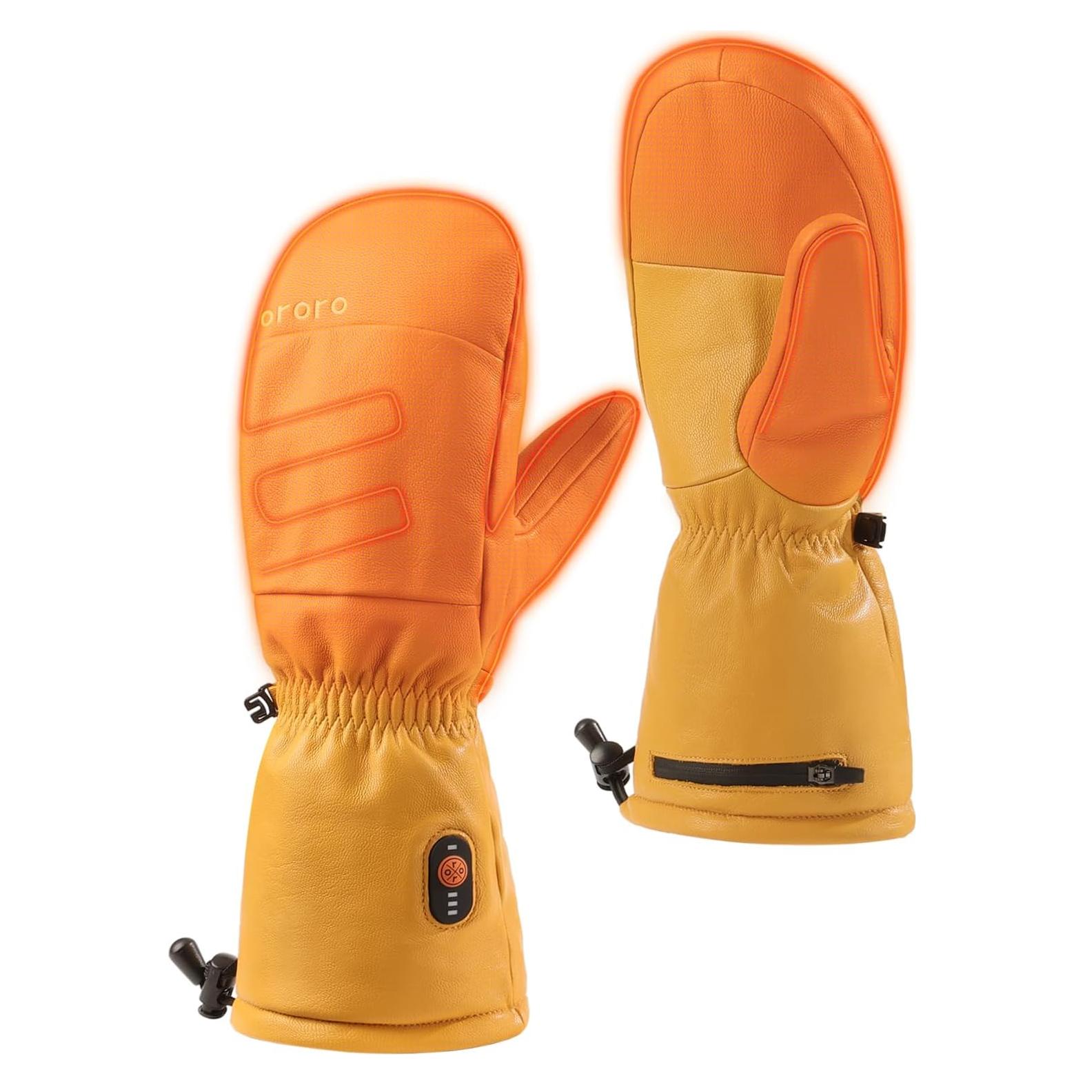 Mitones Calentados ORORO de Cuero Unisex - Batería 7.4V