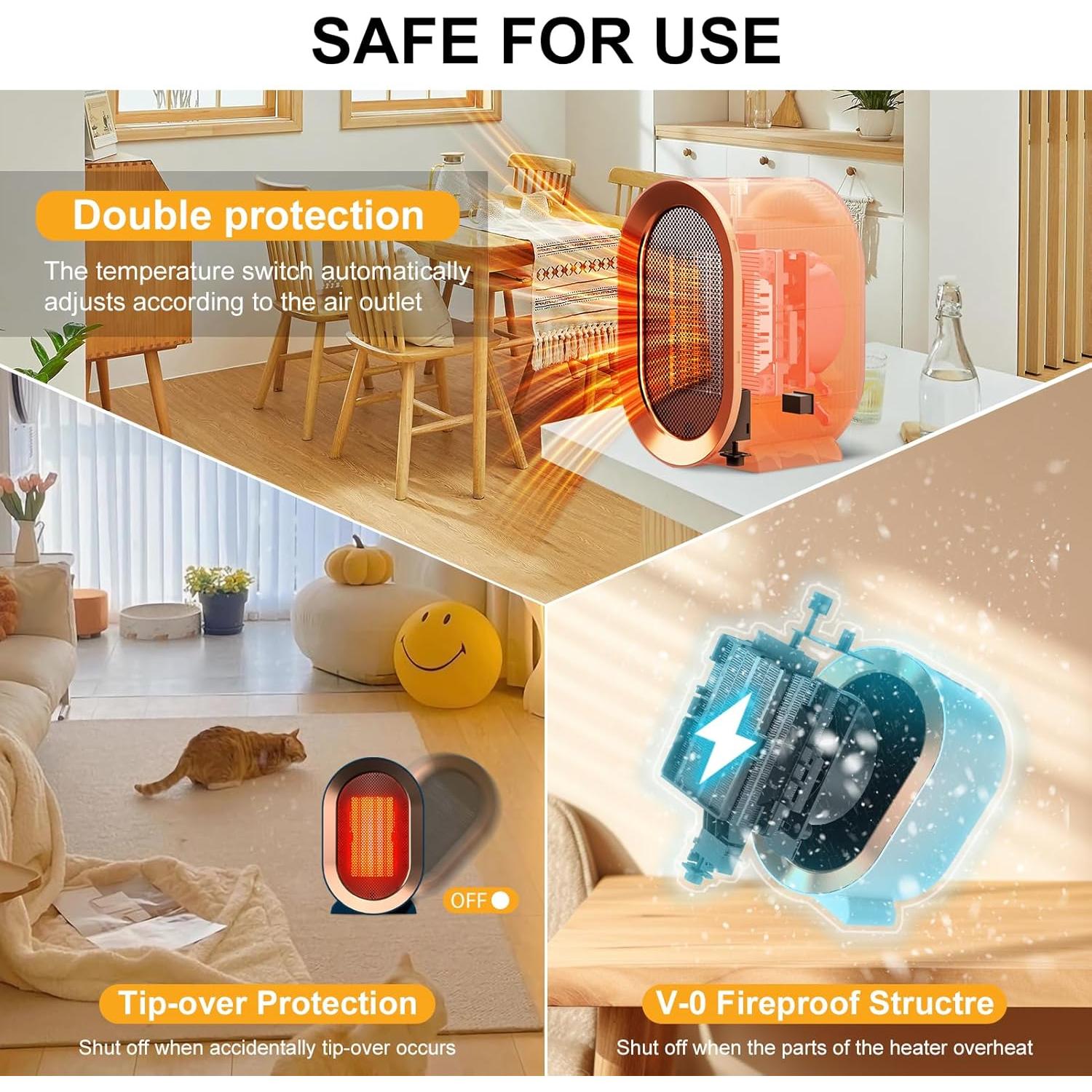 Calentador Eléctrico Portátil Swocky 1200W Cerámico Negro