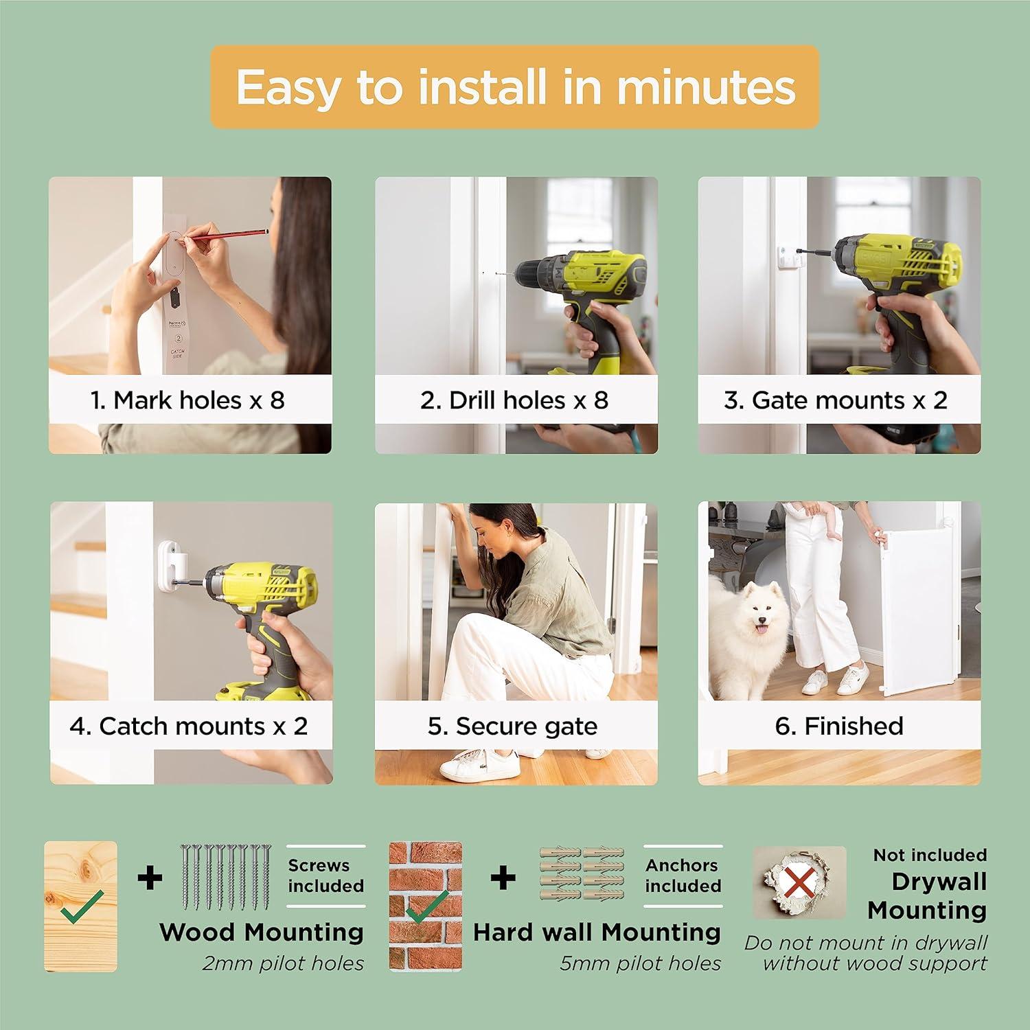 Puerta Retráctil Hakuna Pets 92.9 cm x 180.3 cm Negra