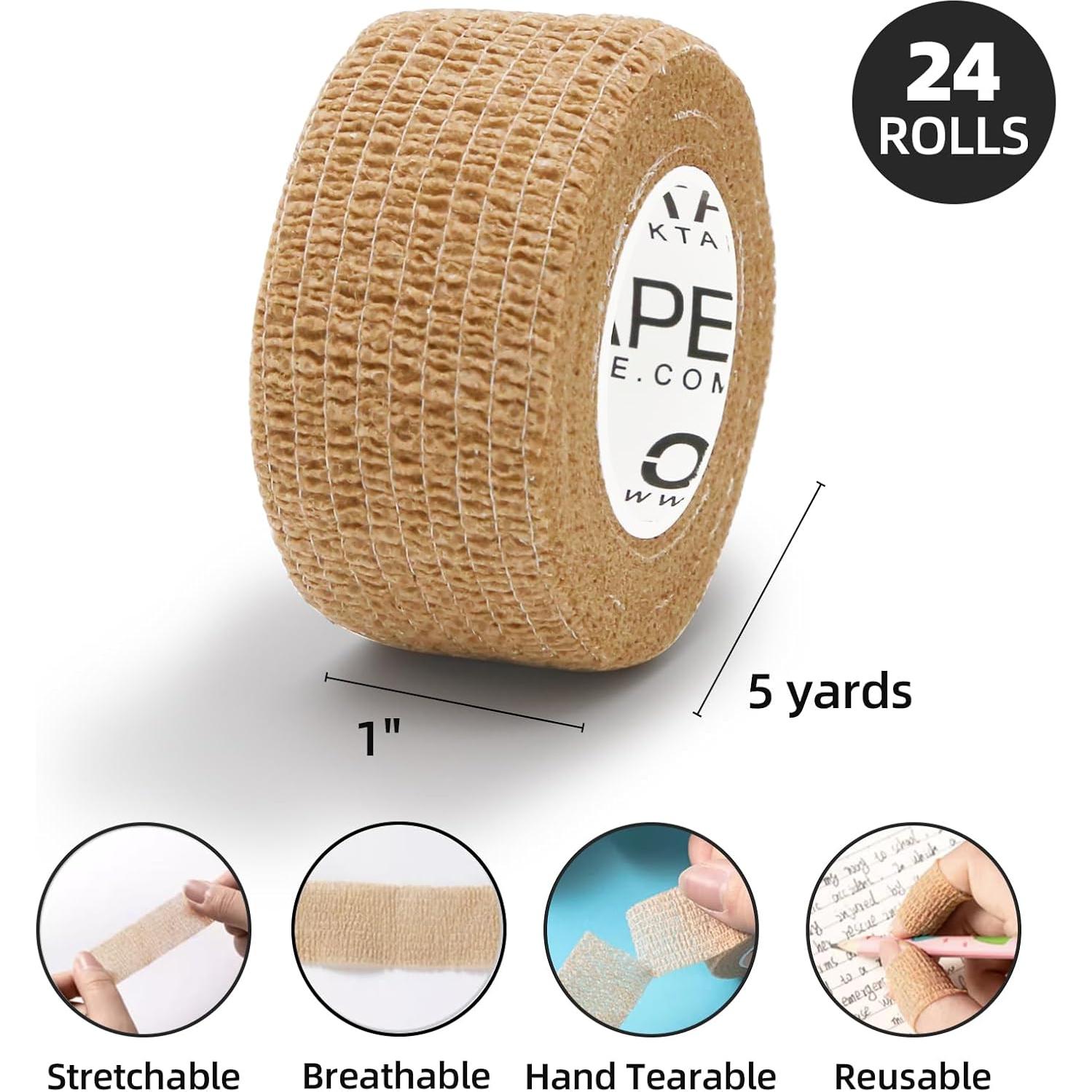 Venda Cohesiva Autoadhesiva OK TAPE 24 Rollos 2.5 cm x 4.5 m Beige
