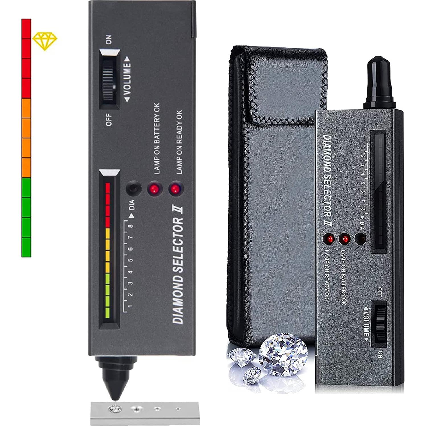 Probador de Diamantes UVER + Lupa Iluminada 30X60 Mini