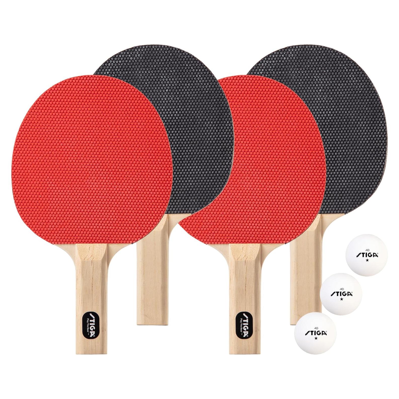Set de Tenis de Mesa STIGA Classic 4 Jugadores - Palas y Pelotas