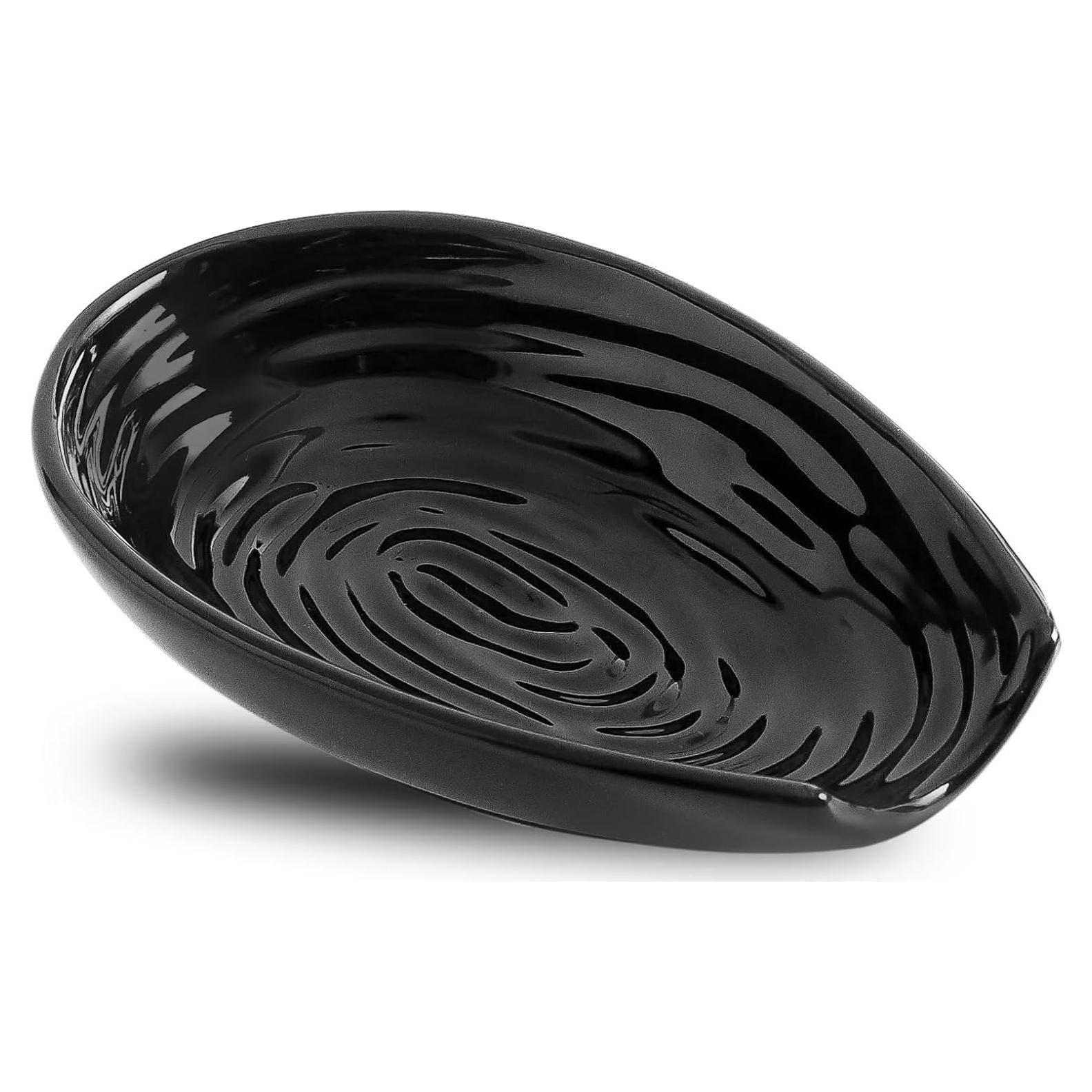 Soporte para Cuchara Hasense de Cerámica Negro 14.5x10.2cm