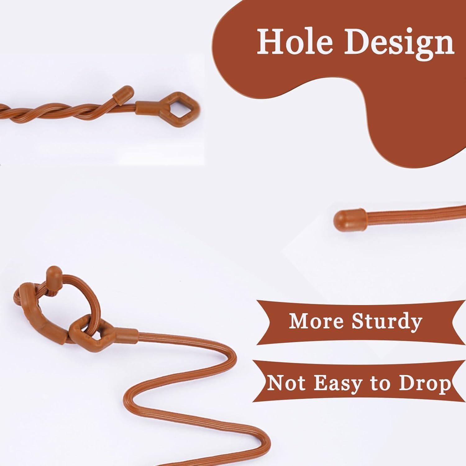 Ataduras de Torcer OCTOXEQA 24PK Silicona Marrón 15-45cm