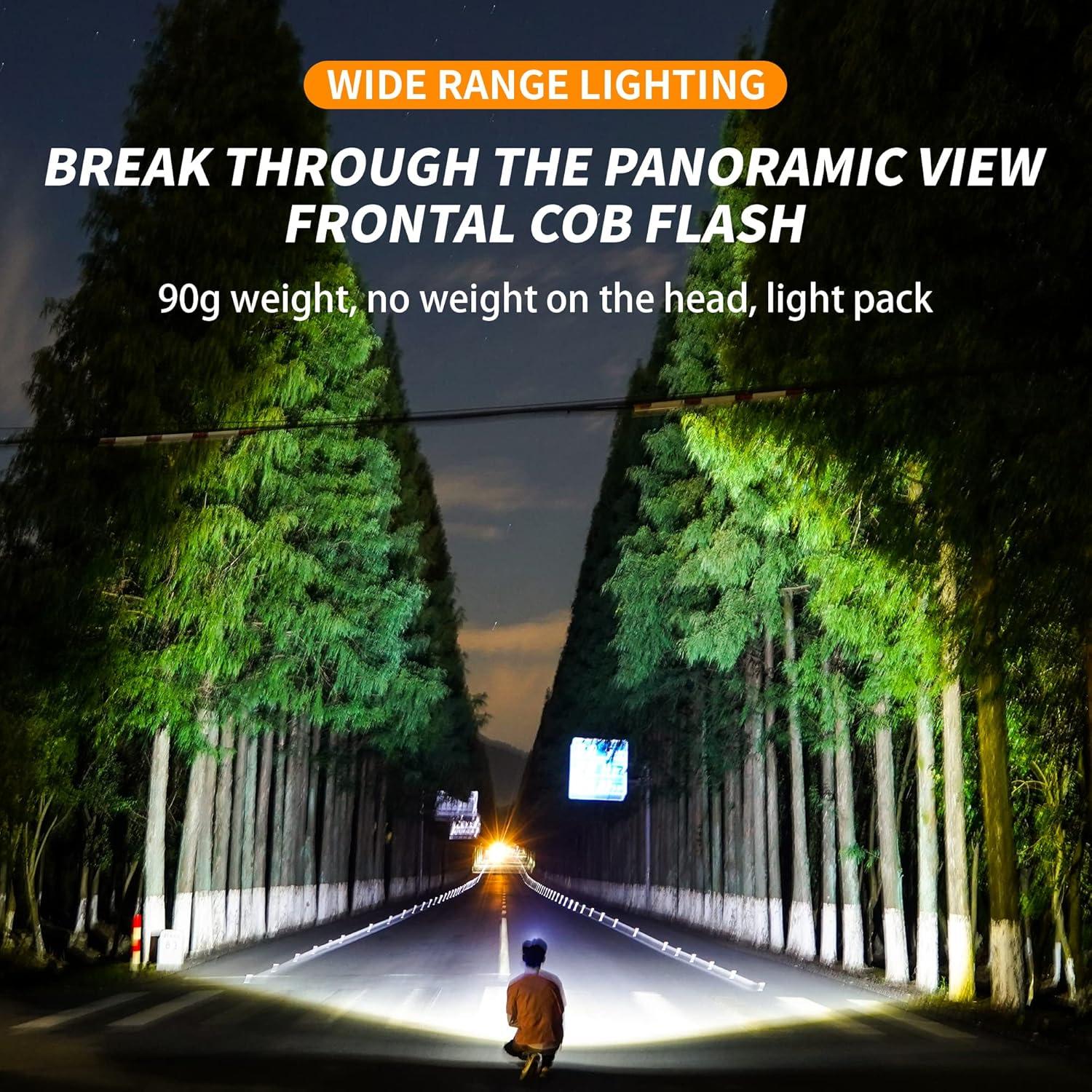 Linterna Frontal Recargable LED PINSAI G23B 230° Impermeable