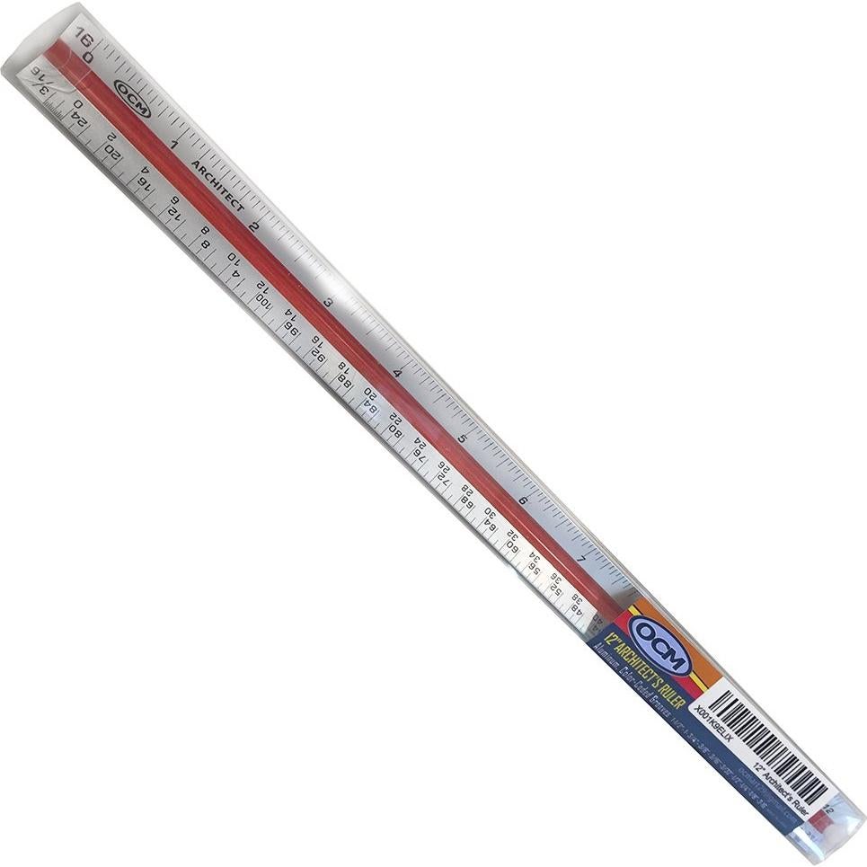 Regla de Escala Arquitectónica OCM de Aluminio 30.48 cm