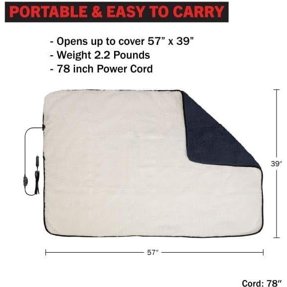 Manta Calentada Stalwart 2-Pack 12V para Auto 145x99 cm