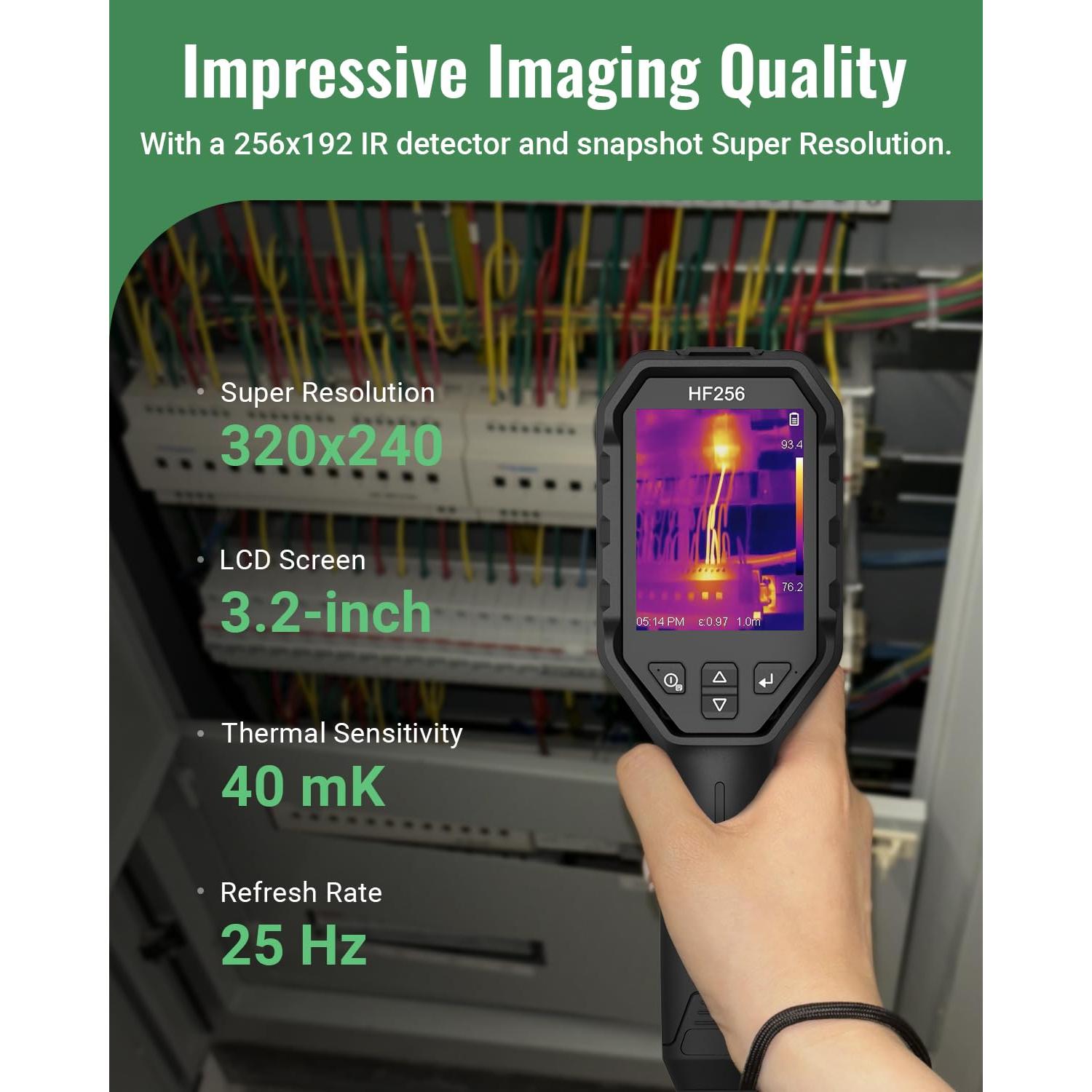 Cámara Térmica HSFTOOLS HF256, 256x192, LCD 3.2", 16GB