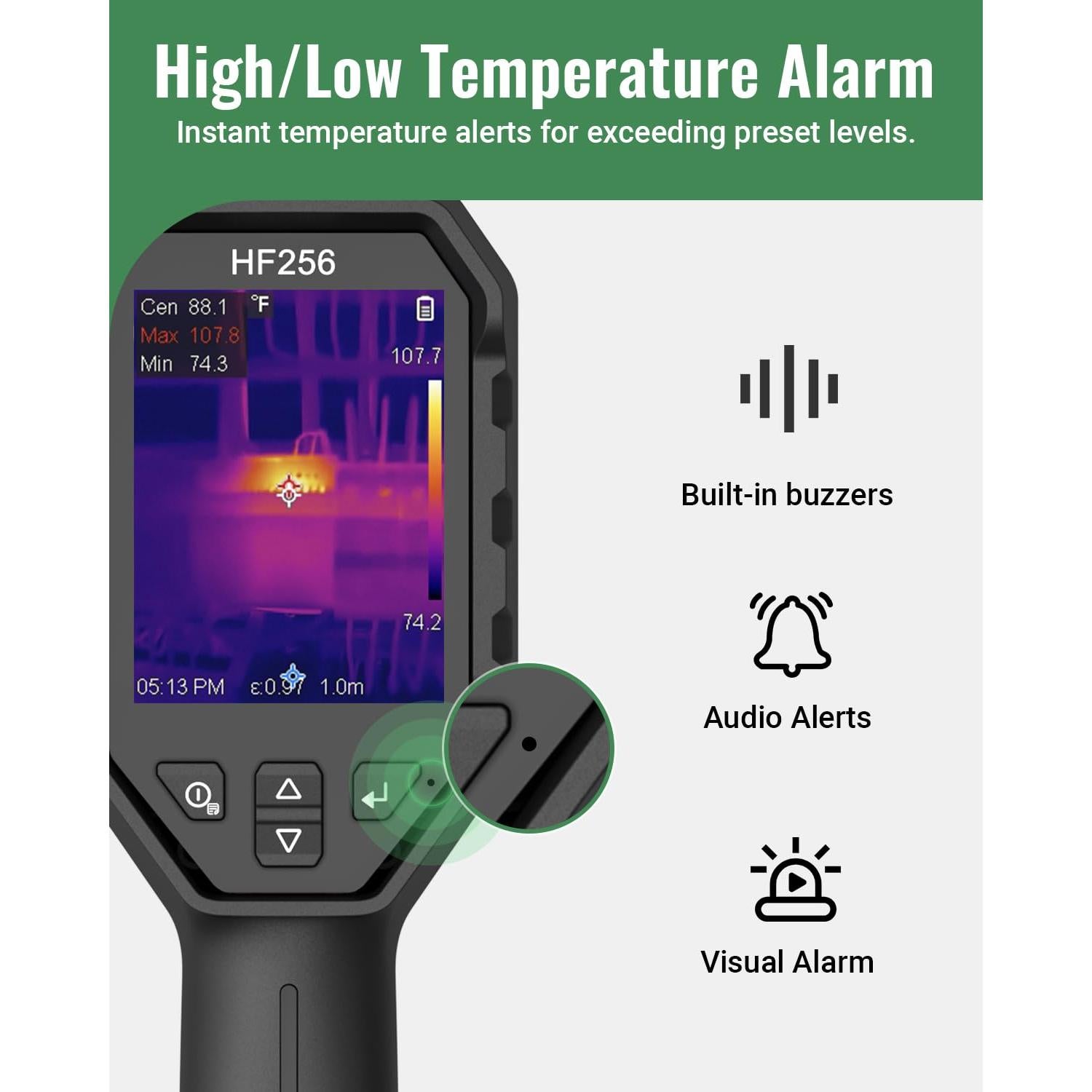 Cámara Térmica HSFTOOLS HF256, 256x192, LCD 3.2", 16GB