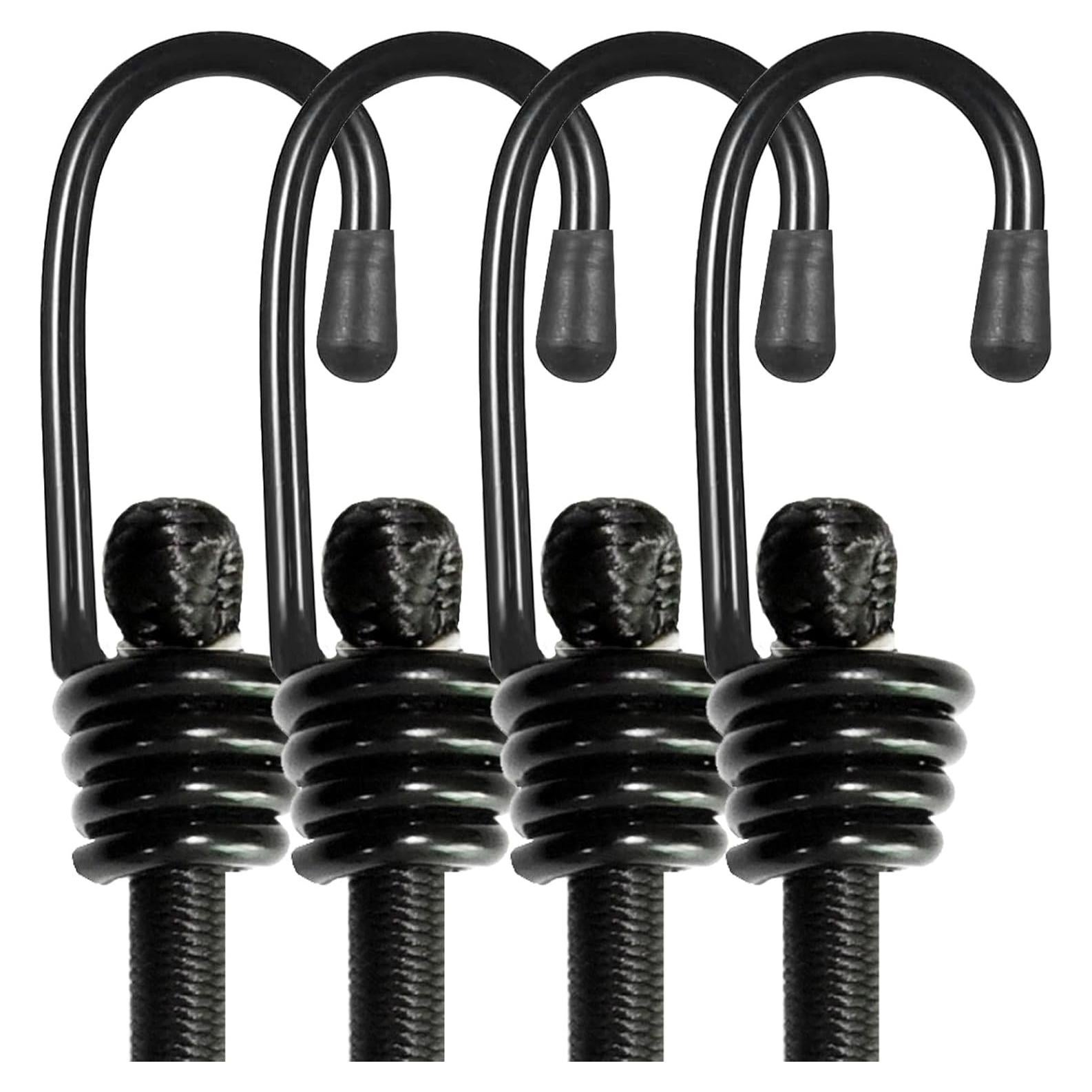 Cuerdas Bungee BEXSLE 61cm 4Pcs Alta Resistencia Negro