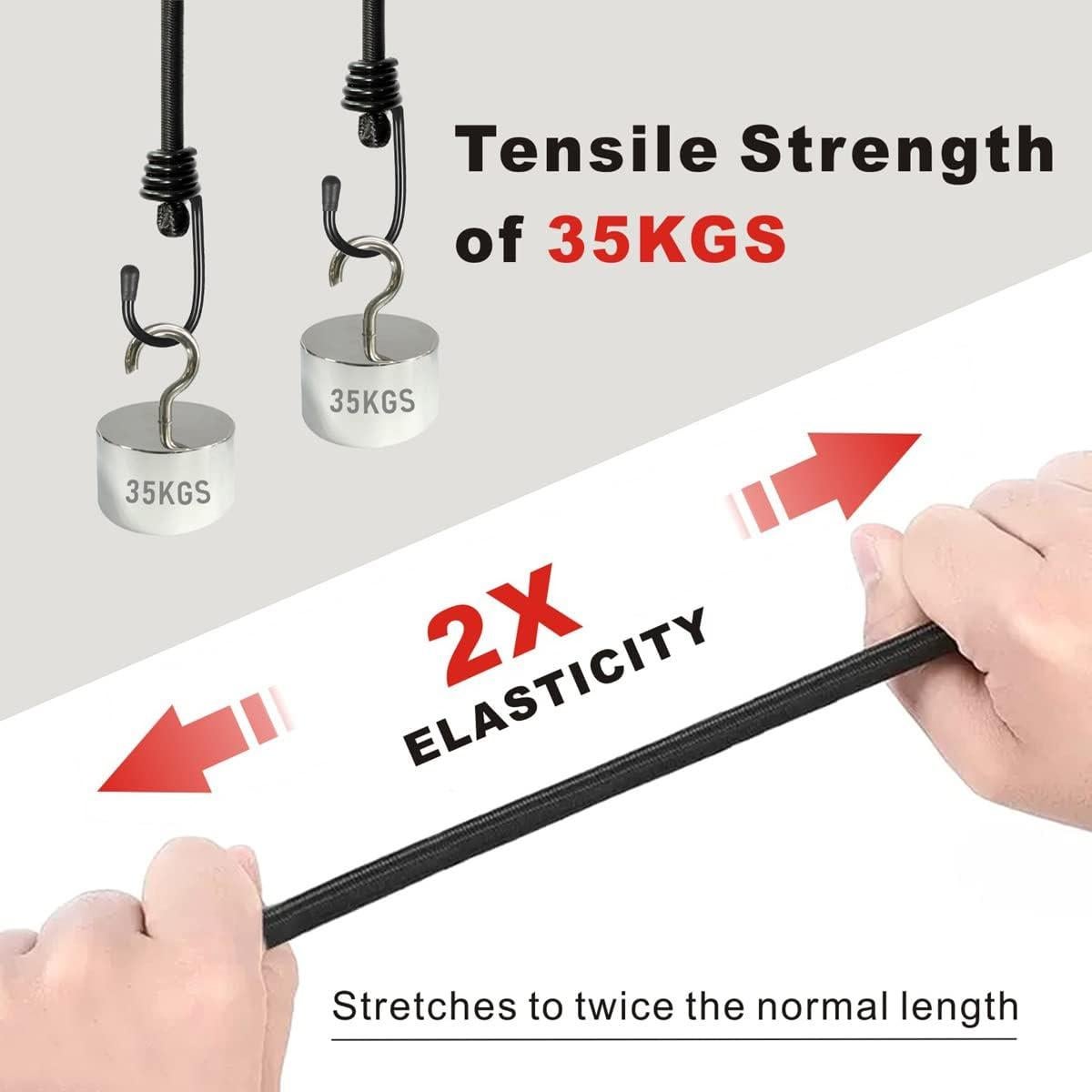 Cuerdas Bungee BEXSLE 61cm 4Pcs Alta Resistencia Negro