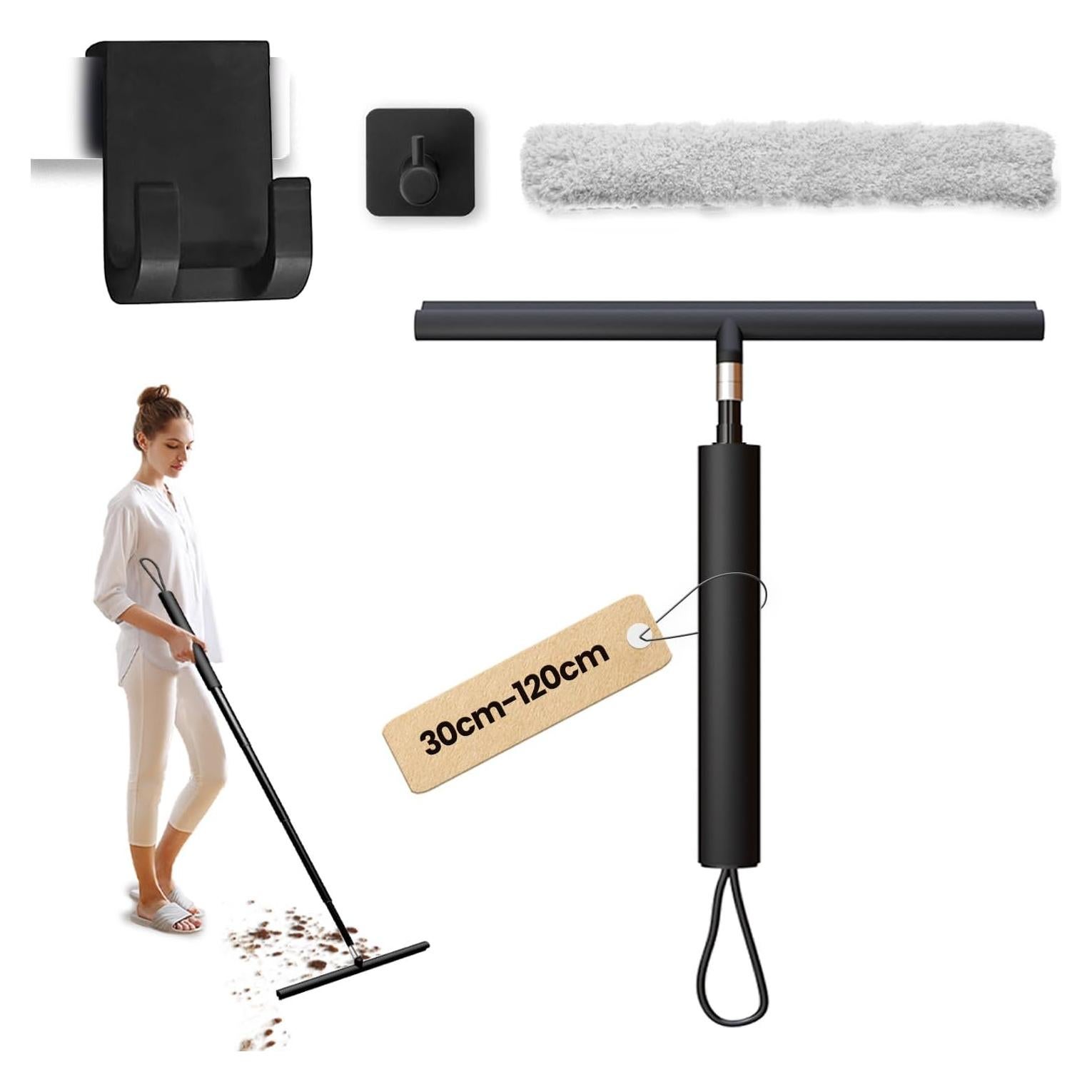 Limpiaparabrisas de Ducha Telescópico LORESJOY 120 cm Negro