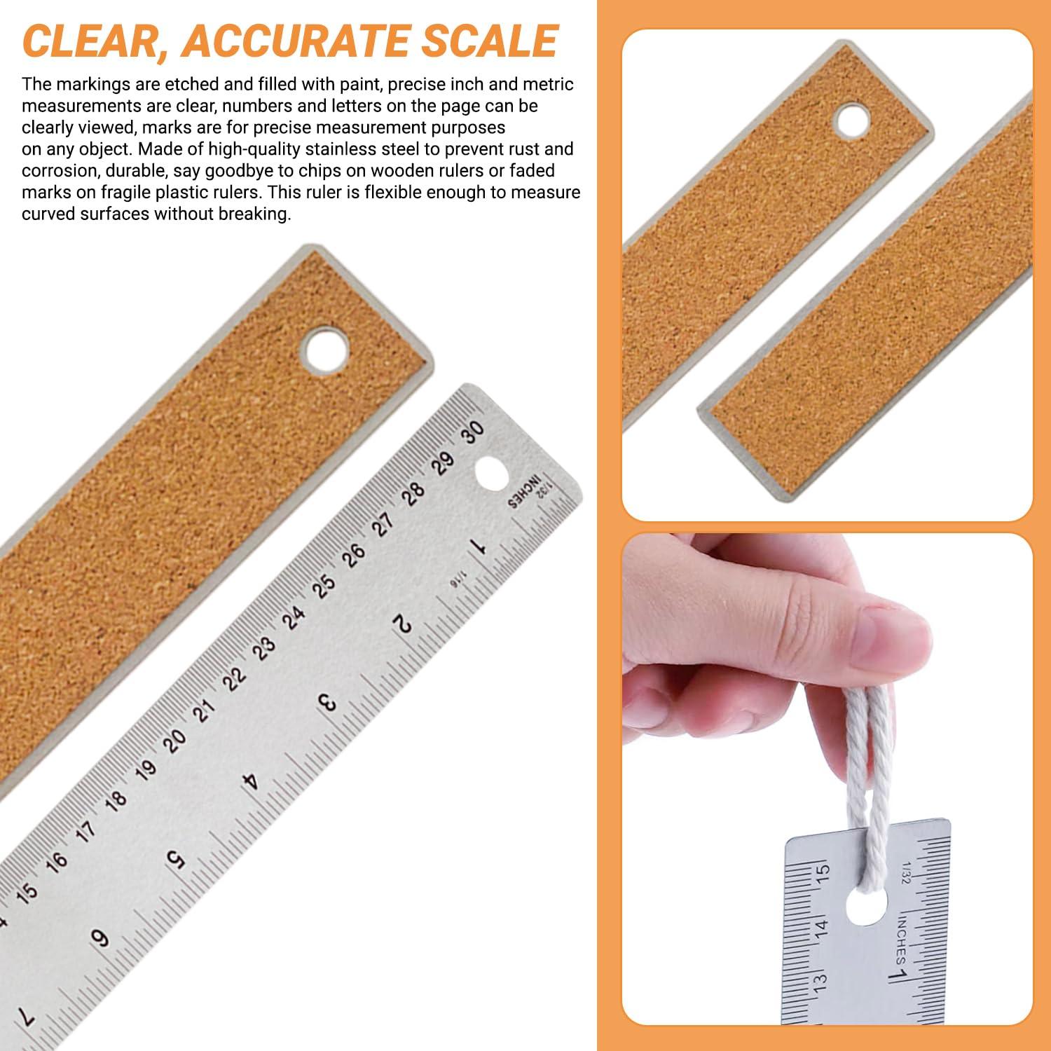 Regla de Acero Inoxidable Herald 30.5 cm Antideslizante