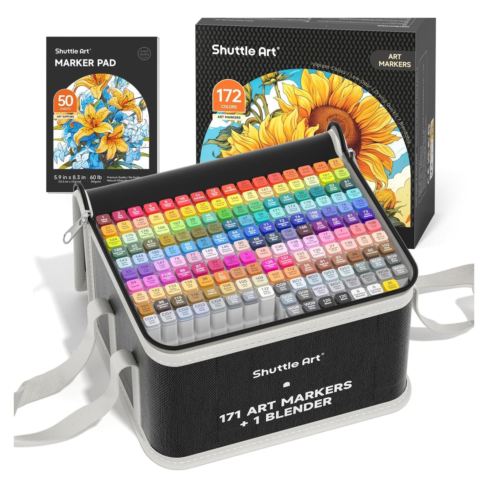 Marcadores de Arte Shuttle Art 172 Colores Doble Punta