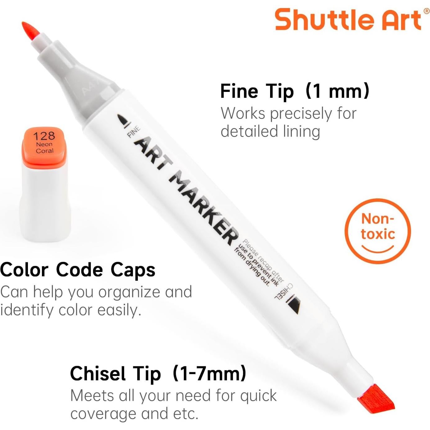 Marcadores de Arte Shuttle Art 172 Colores Doble Punta