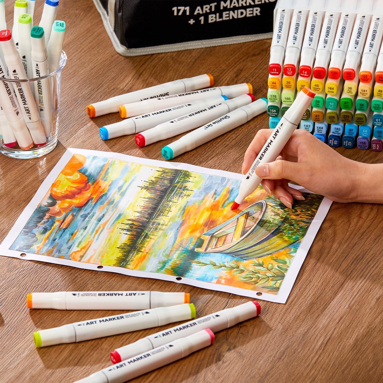 Marcadores de Arte Shuttle Art 172 Colores Doble Punta