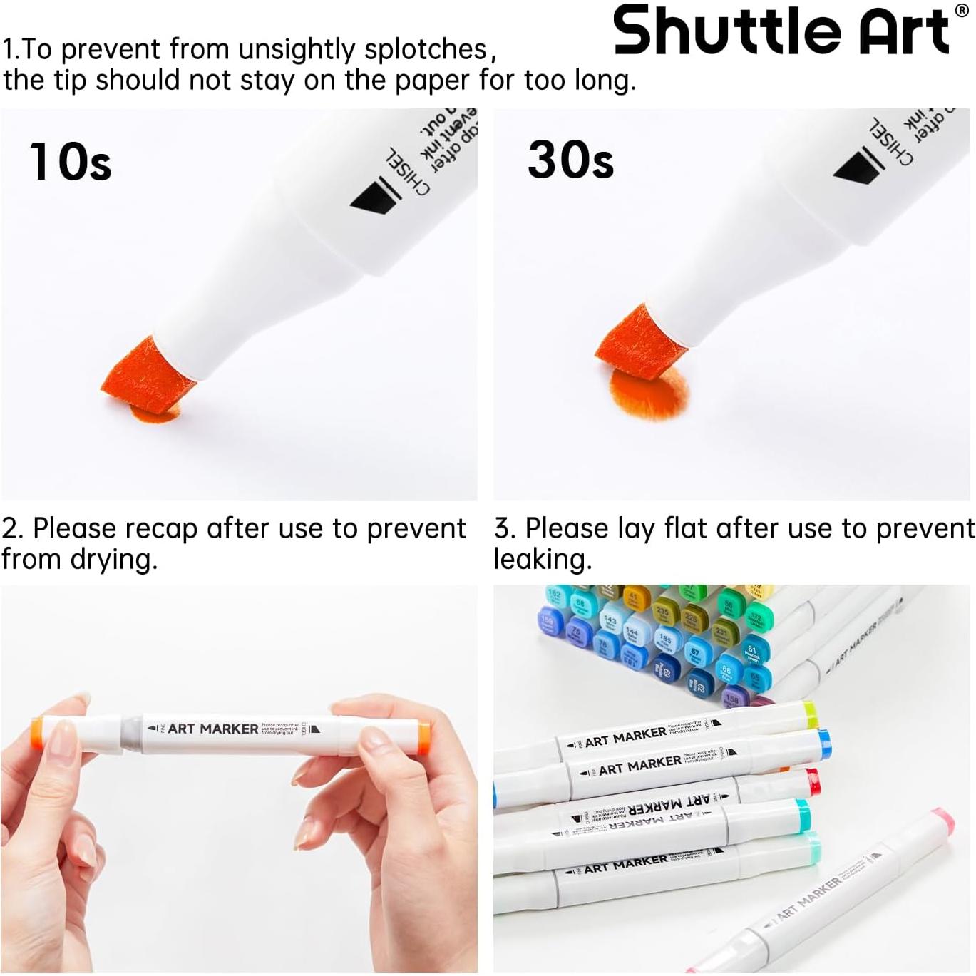 Marcadores de Arte Shuttle Art 172 Colores Doble Punta