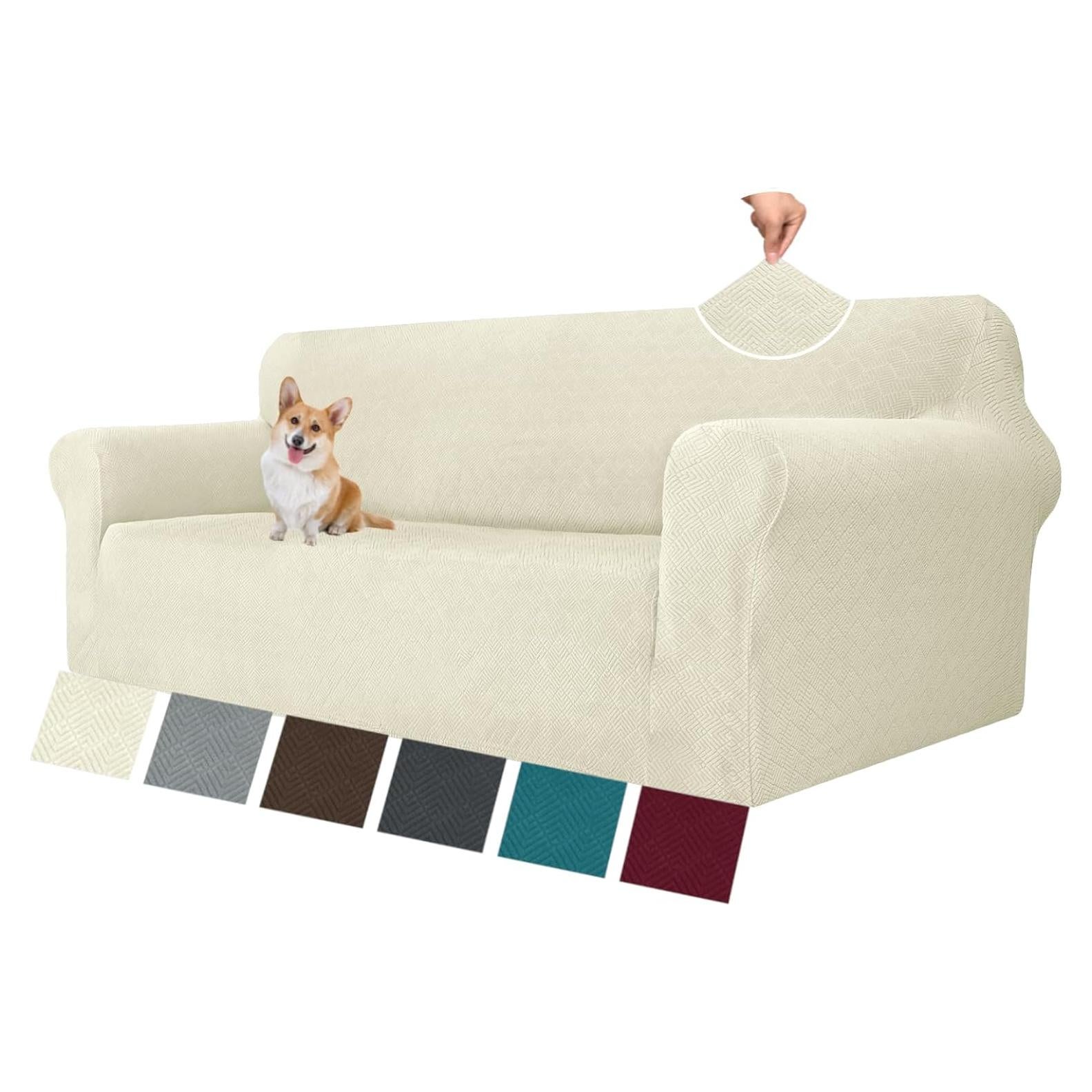 Funda de Sofá MAXIJIN Grande Beige Patrón Diamante