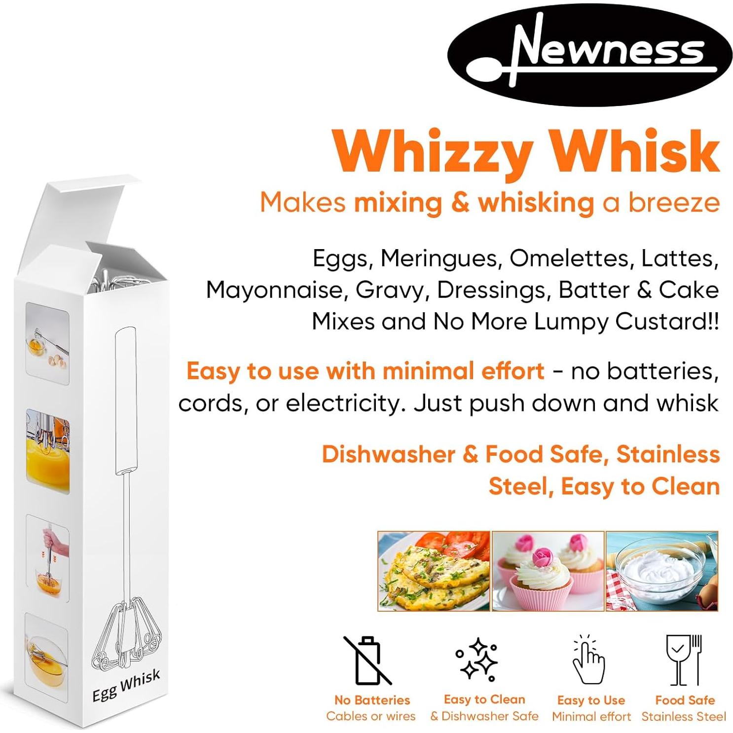 Batidor de Huevos Newness 30.48 CM Acero Inoxidable 2 Pack