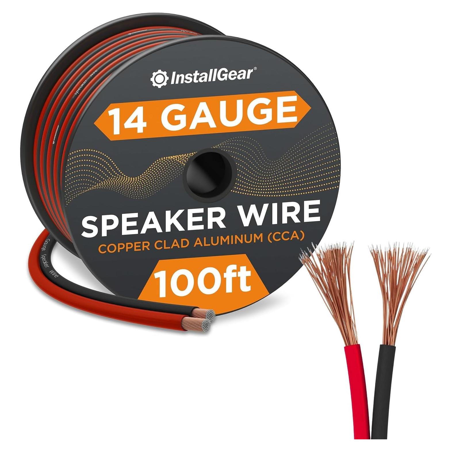 Cable de altavoz 14 AWG InstallGear 30.48 m Rojo/Negro