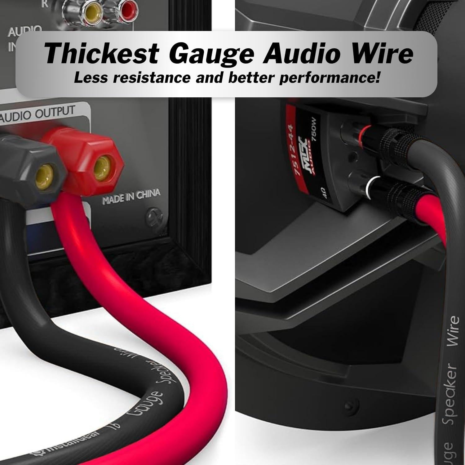 Cable de altavoz 14 AWG InstallGear 30.48 m Rojo/Negro