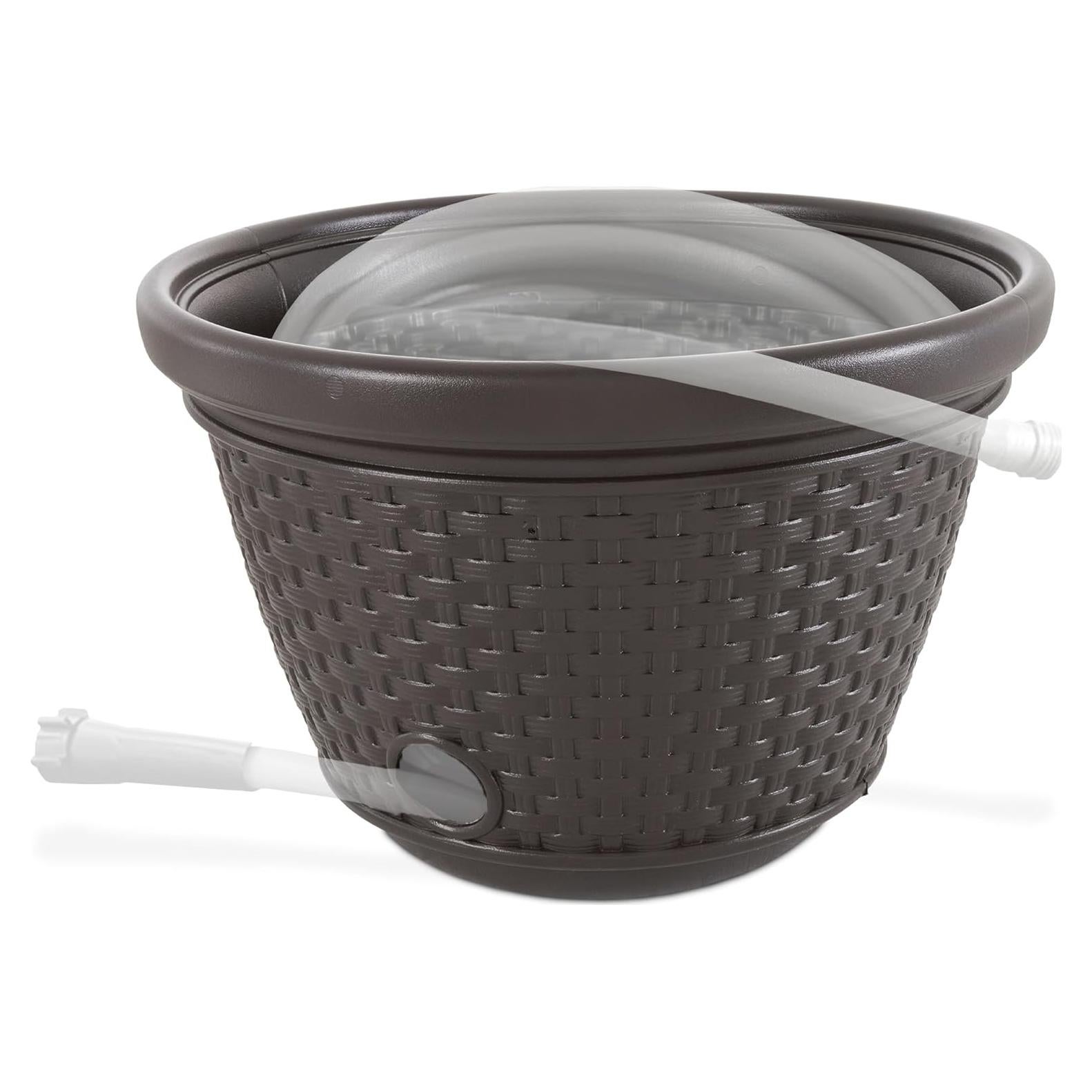 Maceta de Almacenamiento para Manguera Suncast 100 Pies Mimbre