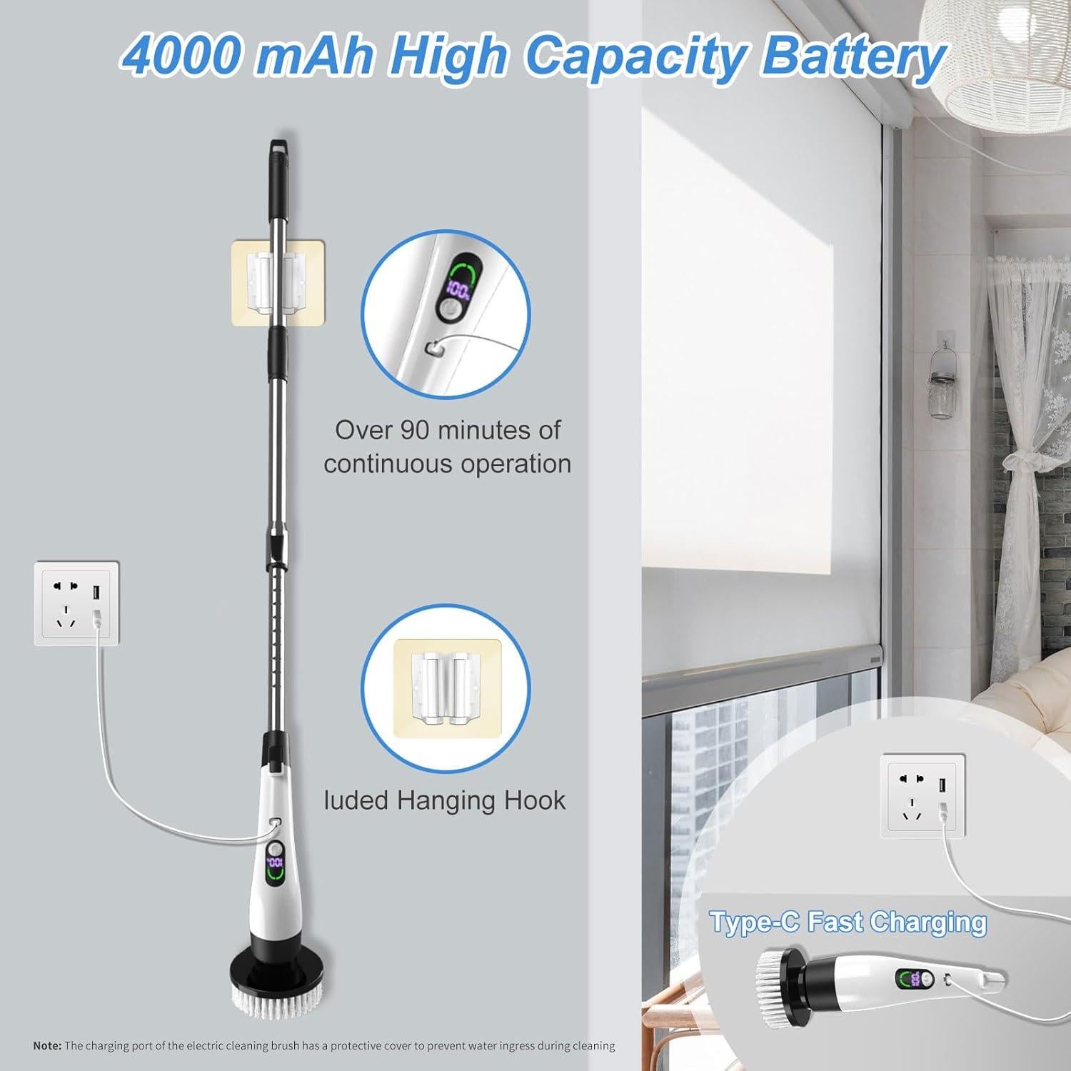 Cepillo Eléctrico Giratorio IYGLKD con Pantalla LCD 400RPM
