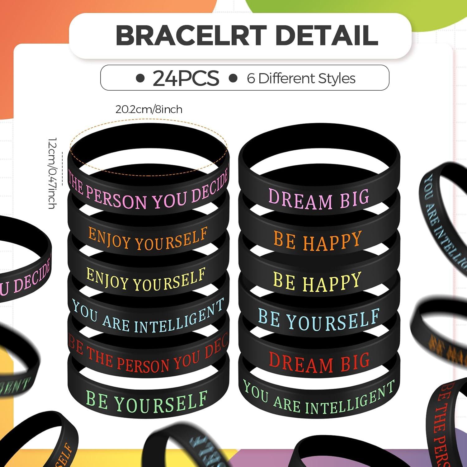 Lápices y Pulseras Motivacionales Sabary 48 Pcs Regalo
