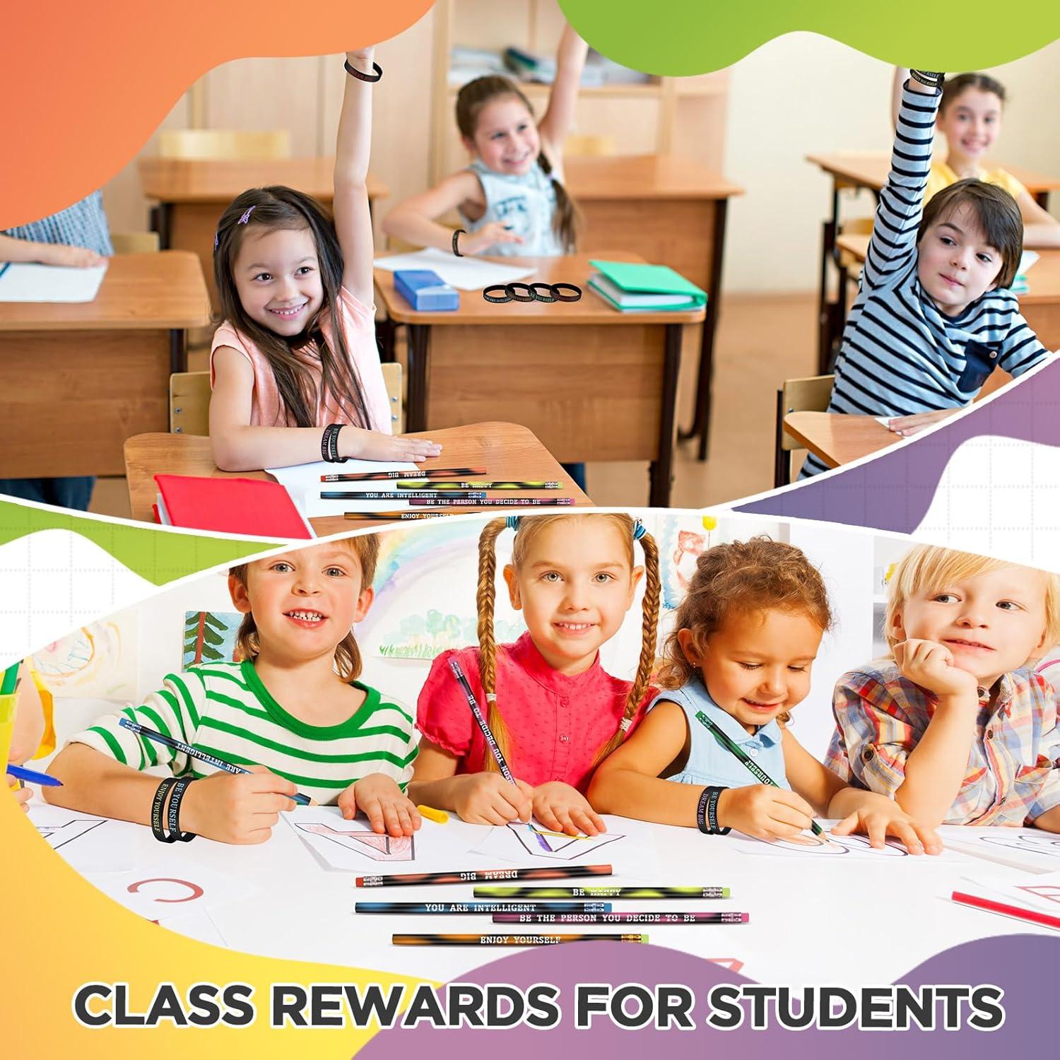 Lápices y Pulseras Motivacionales Sabary 48 Pcs Regalo