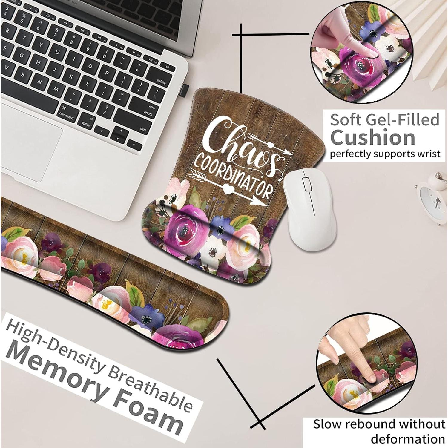 Protector de Muñeca y Reposamuñecas JV Floral Ergonómico