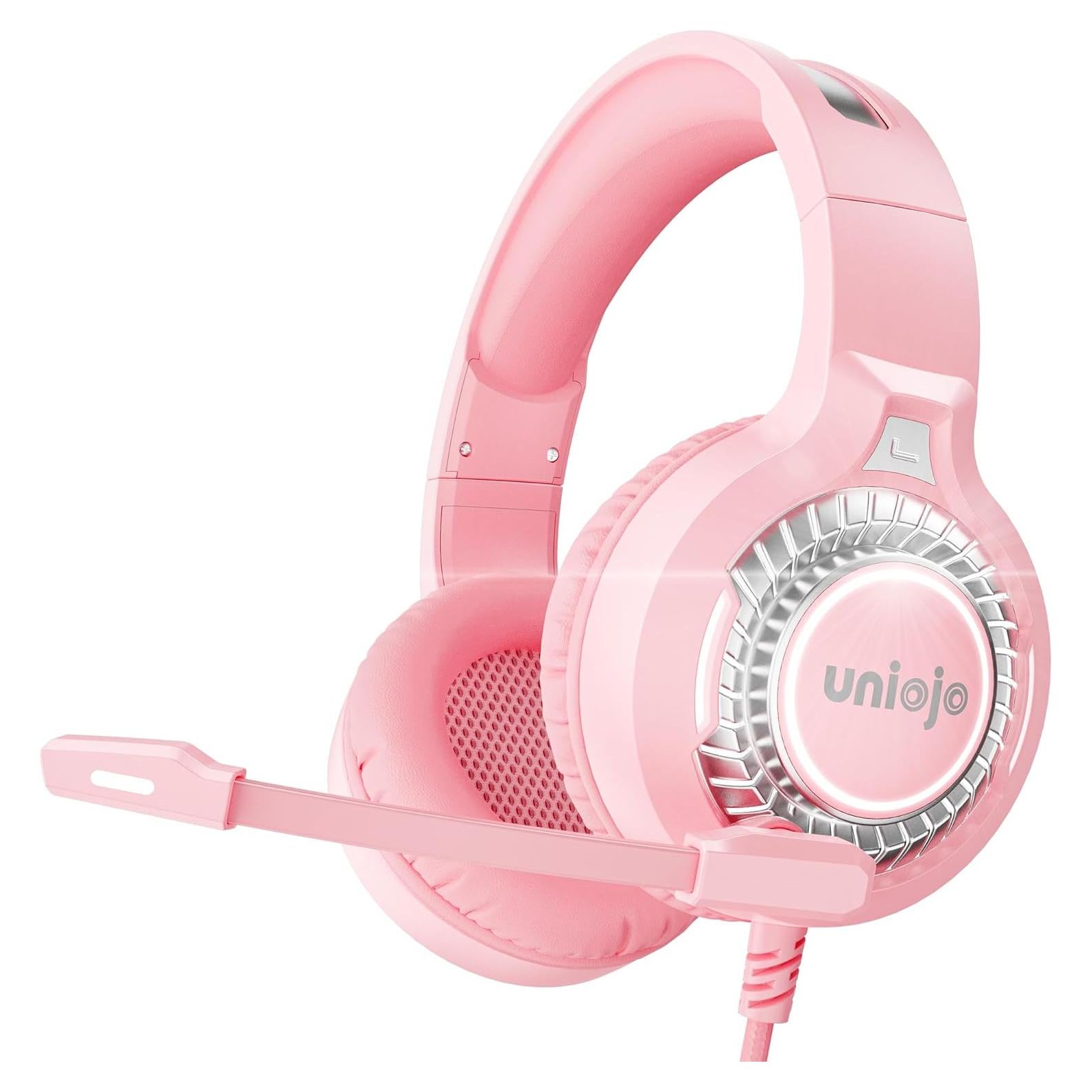 Auriculares Gaming UNIOJO U30 Rosa con Micrófono y 7.1