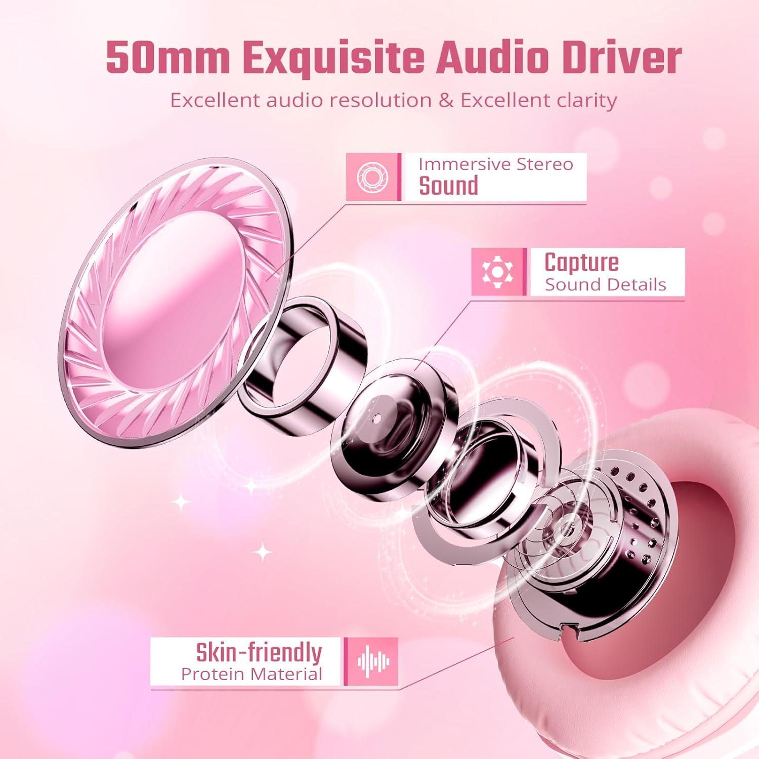 Auriculares Gaming UNIOJO U30 Rosa con Micrófono y 7.1