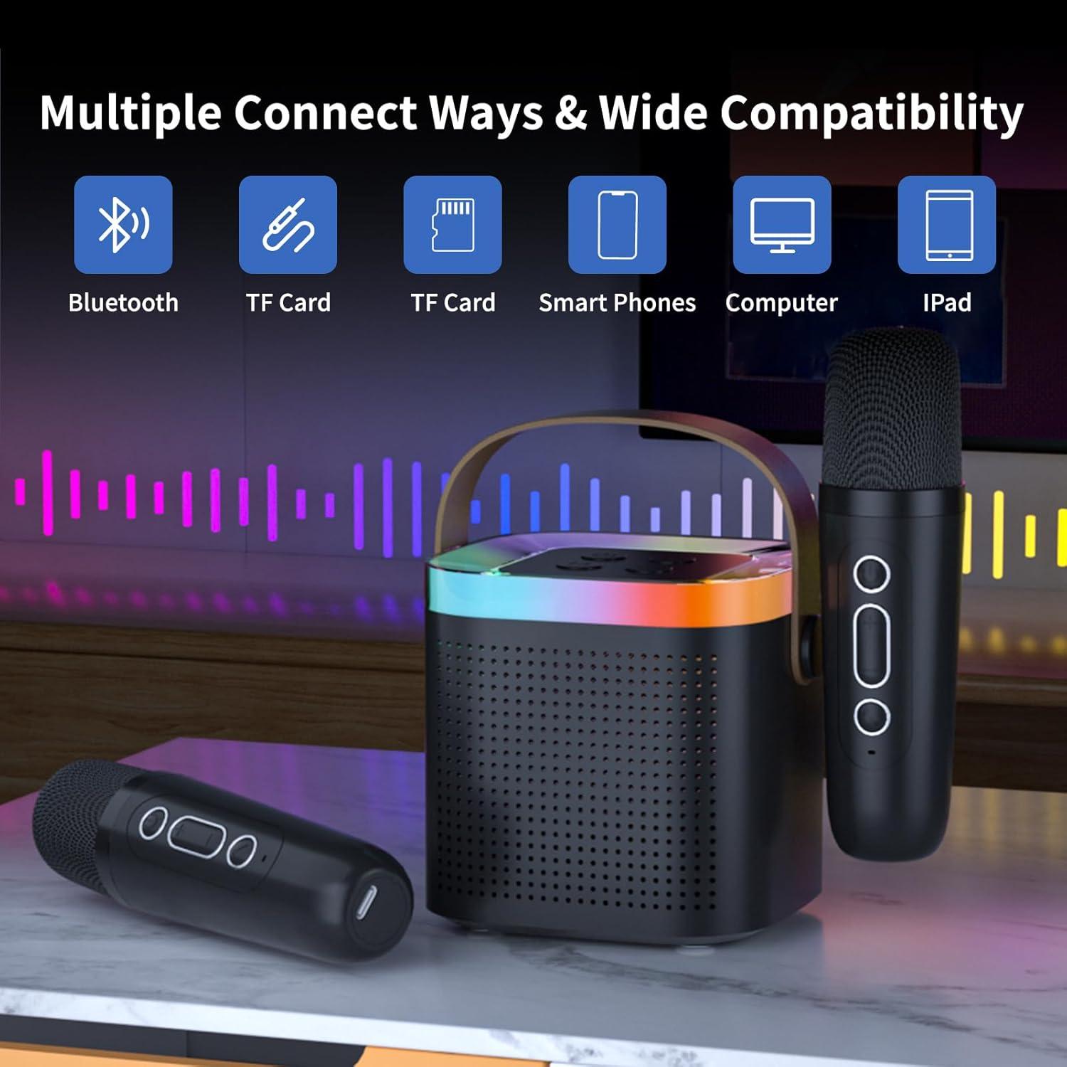 Máquina de Karaoke DRSYXCS con 2 Micrófonos Inalámbricos