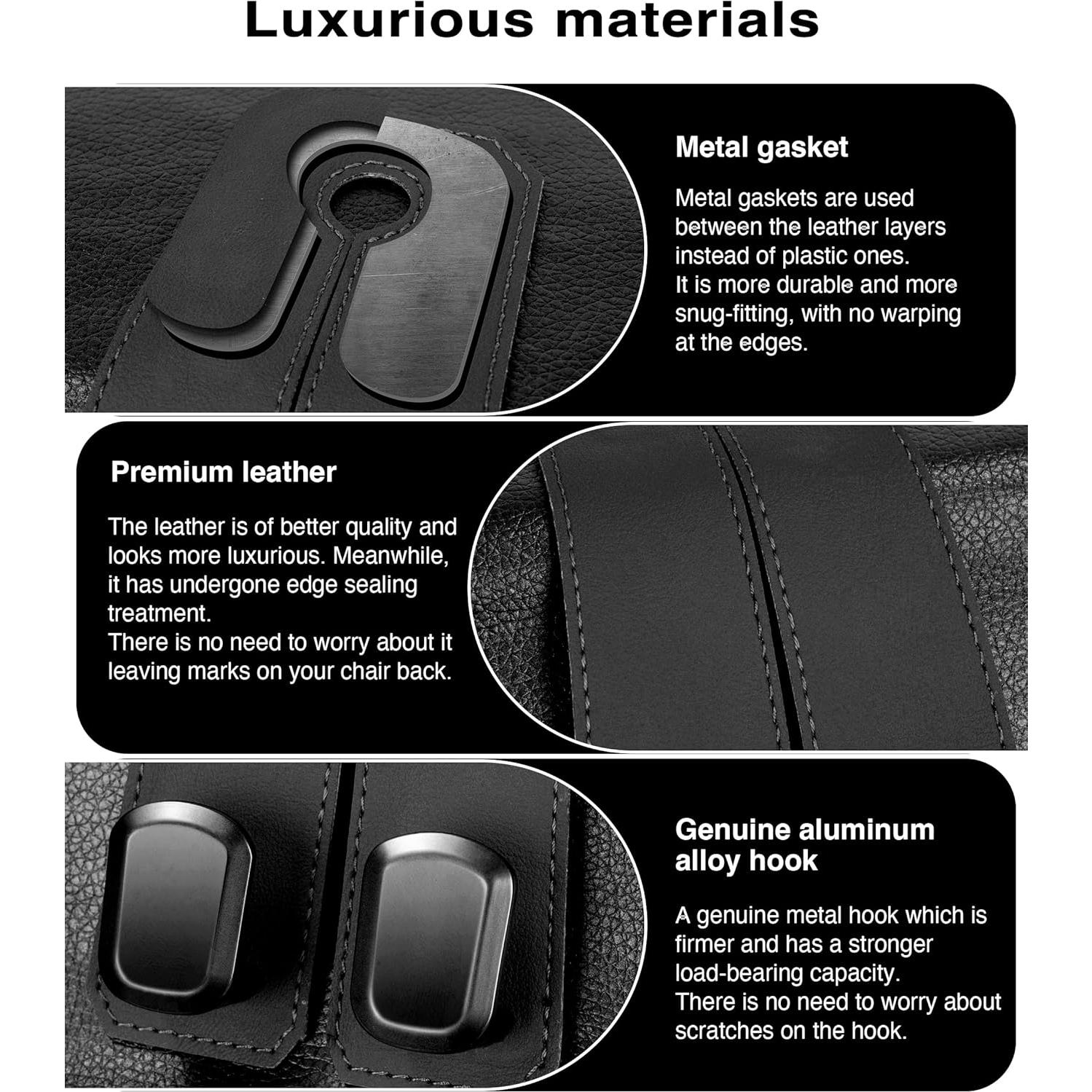 Ganchos para Reposacabezas VETERBONE 2Pcs Metal Negro