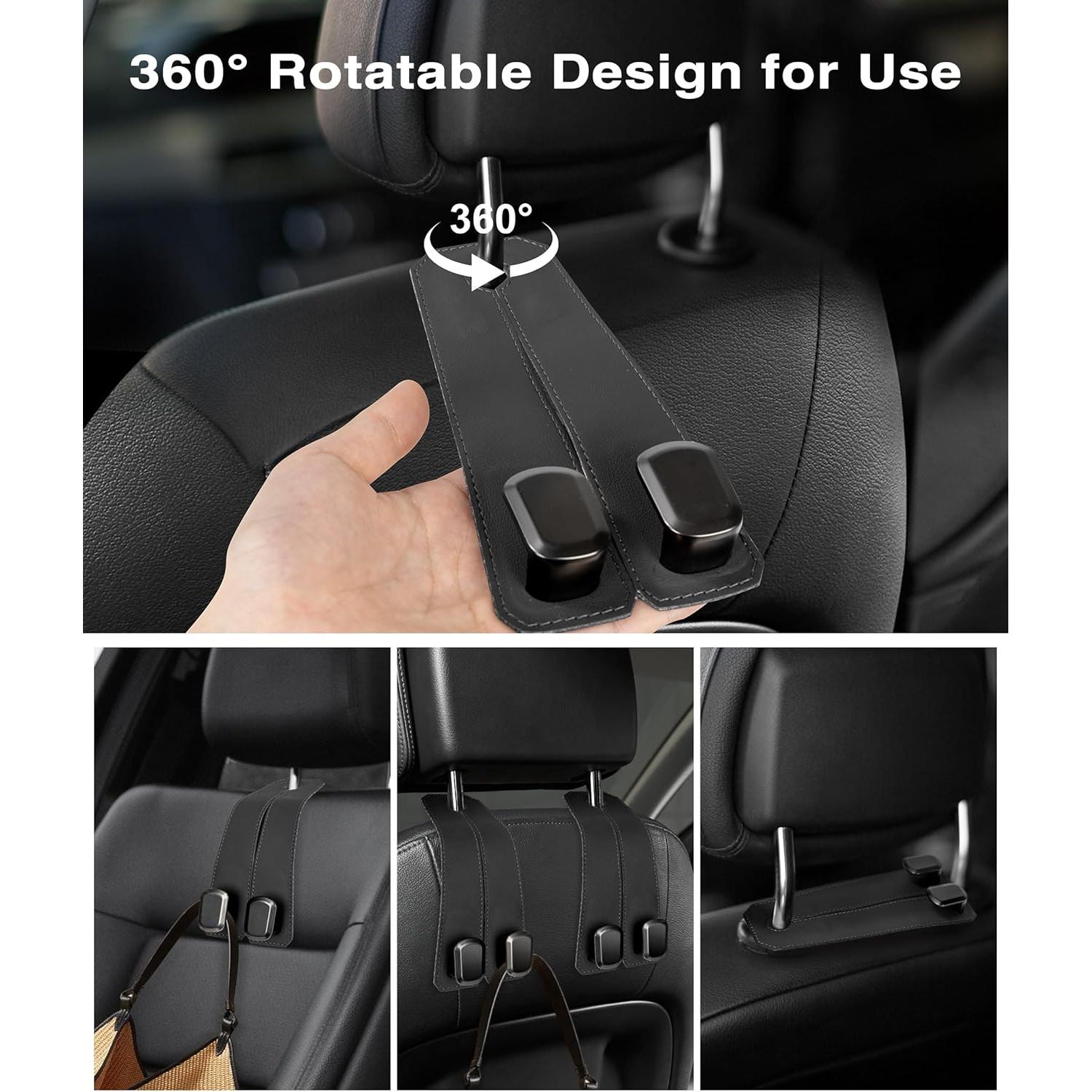 Ganchos para Reposacabezas VETERBONE 2Pcs Metal Negro