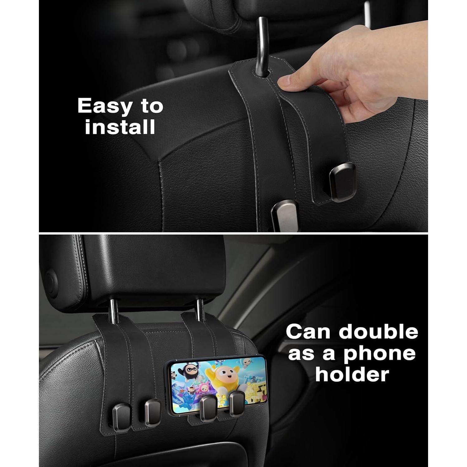 Ganchos para Reposacabezas VETERBONE 2Pcs Metal Negro