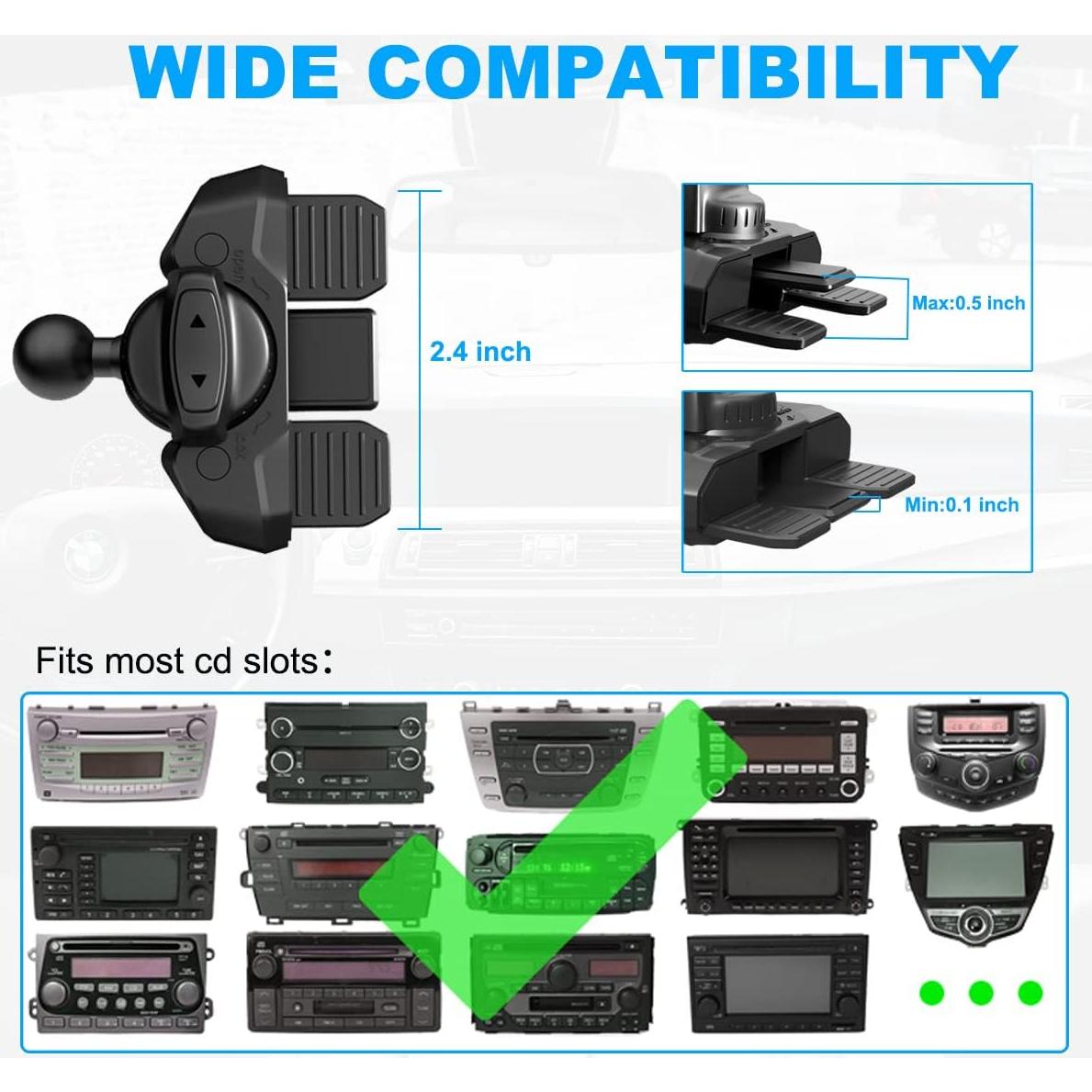 Soporte para teléfono en ranura de CD JIAYUE negro compatible con Pop Socket